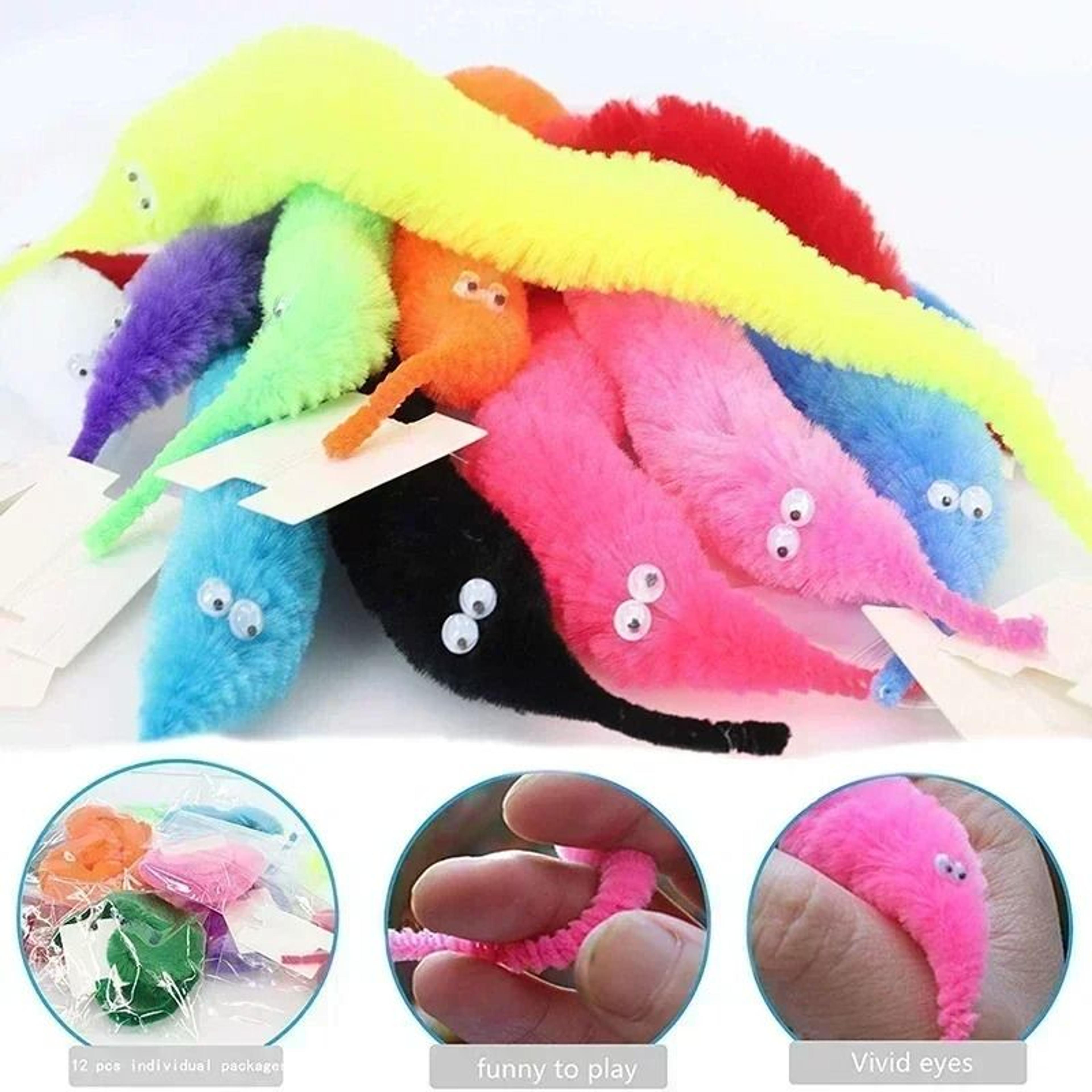 Magic Furry Worm Cat Teaser Toy Set 1