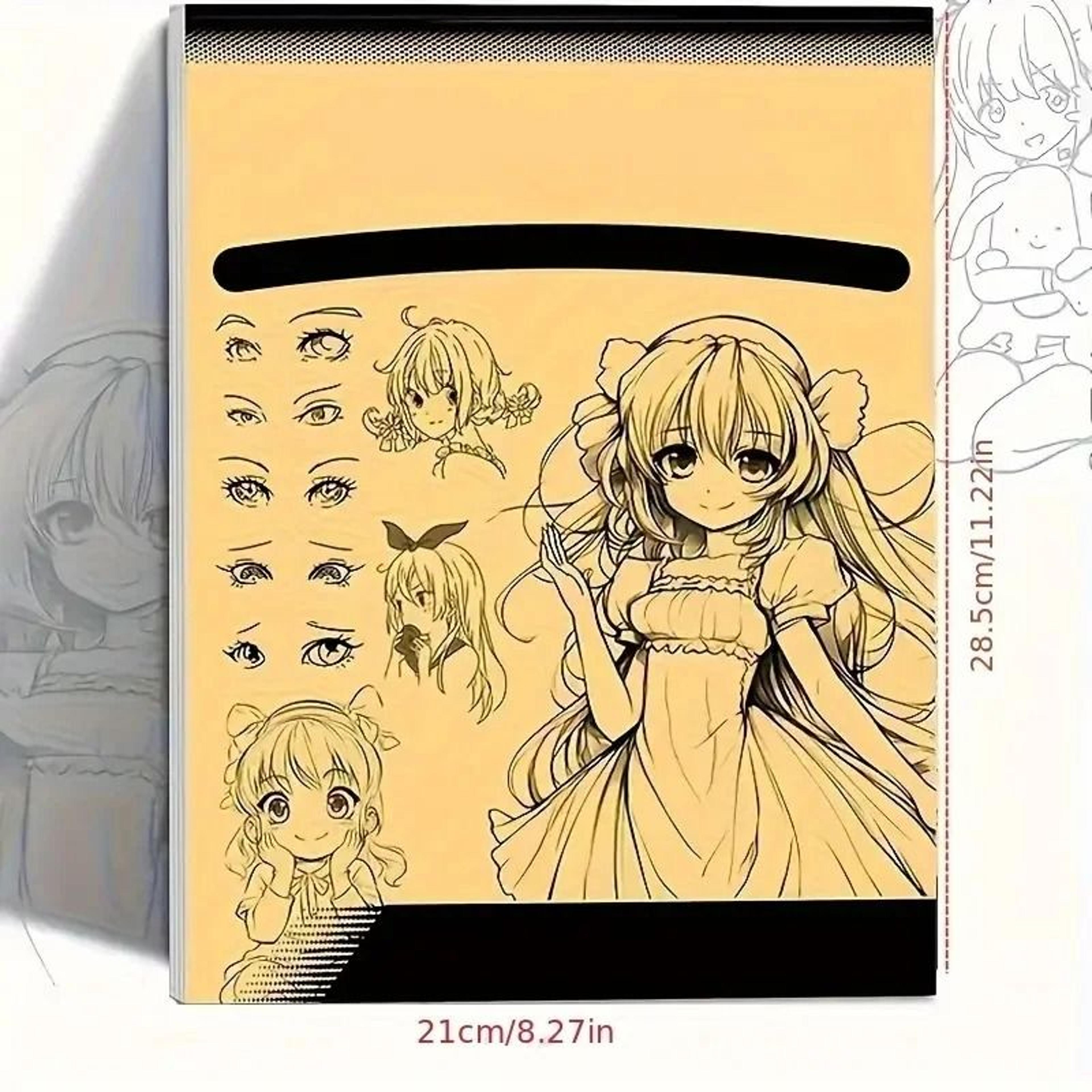 Anime Character Drawing Practice Book 48 Page Line Art Sketchbook For Beginners Tracing  Coloring 1