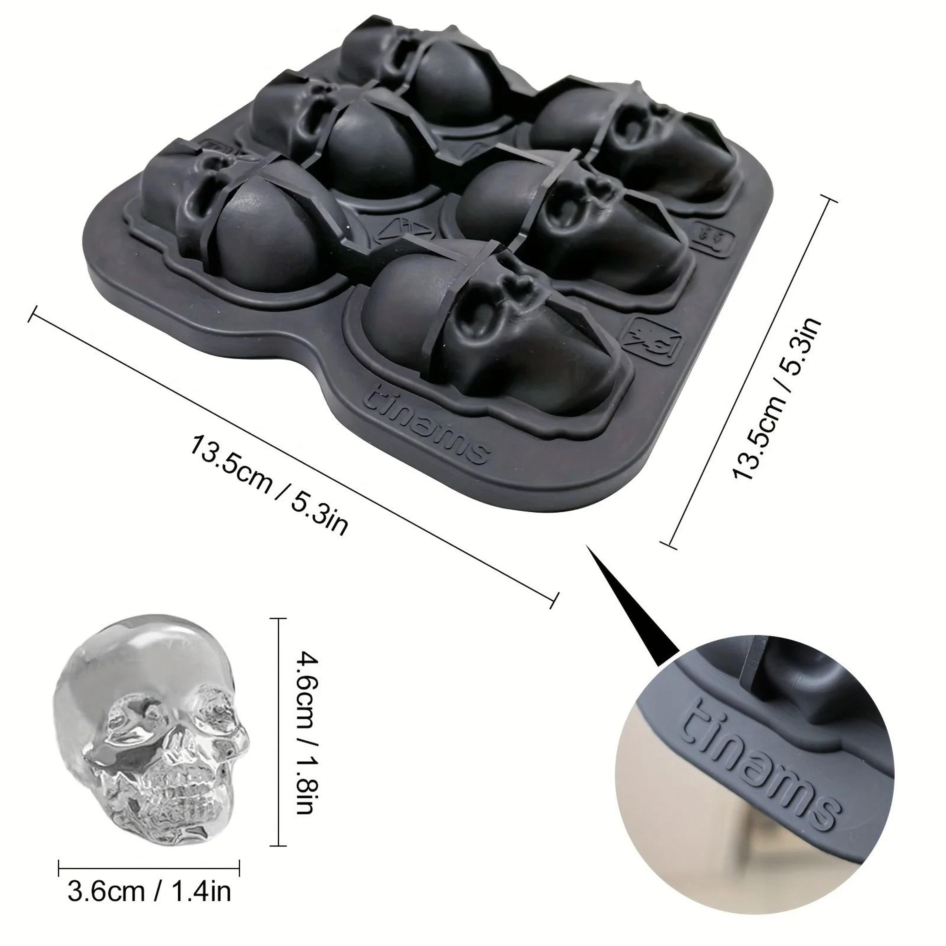 3D Skull Silicone Ice Ball Mold For Cocktails And Whiskey 5