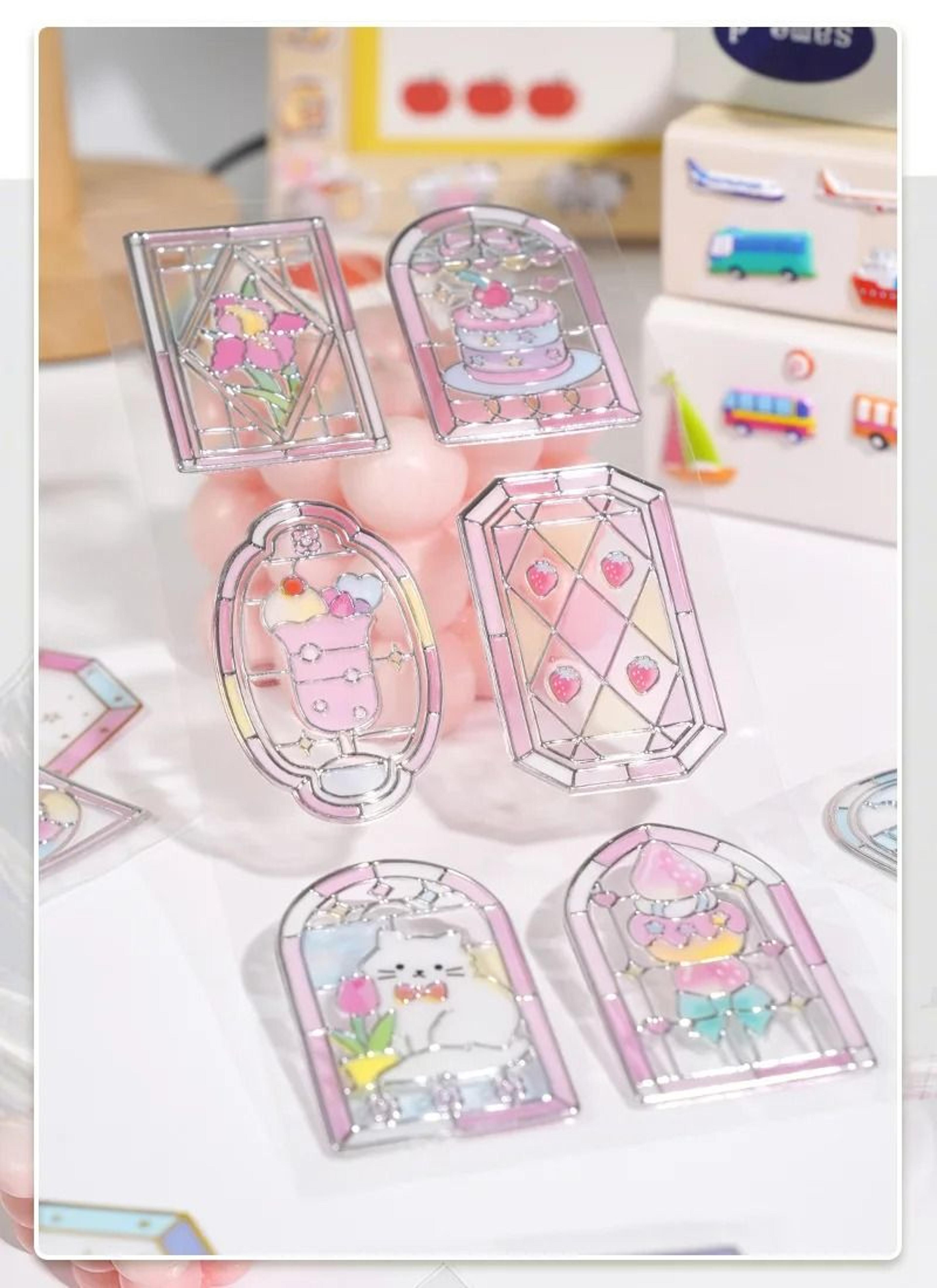 Japanese Kawaii 3D Stained Glass Dessert Scrapbook Stickers 3