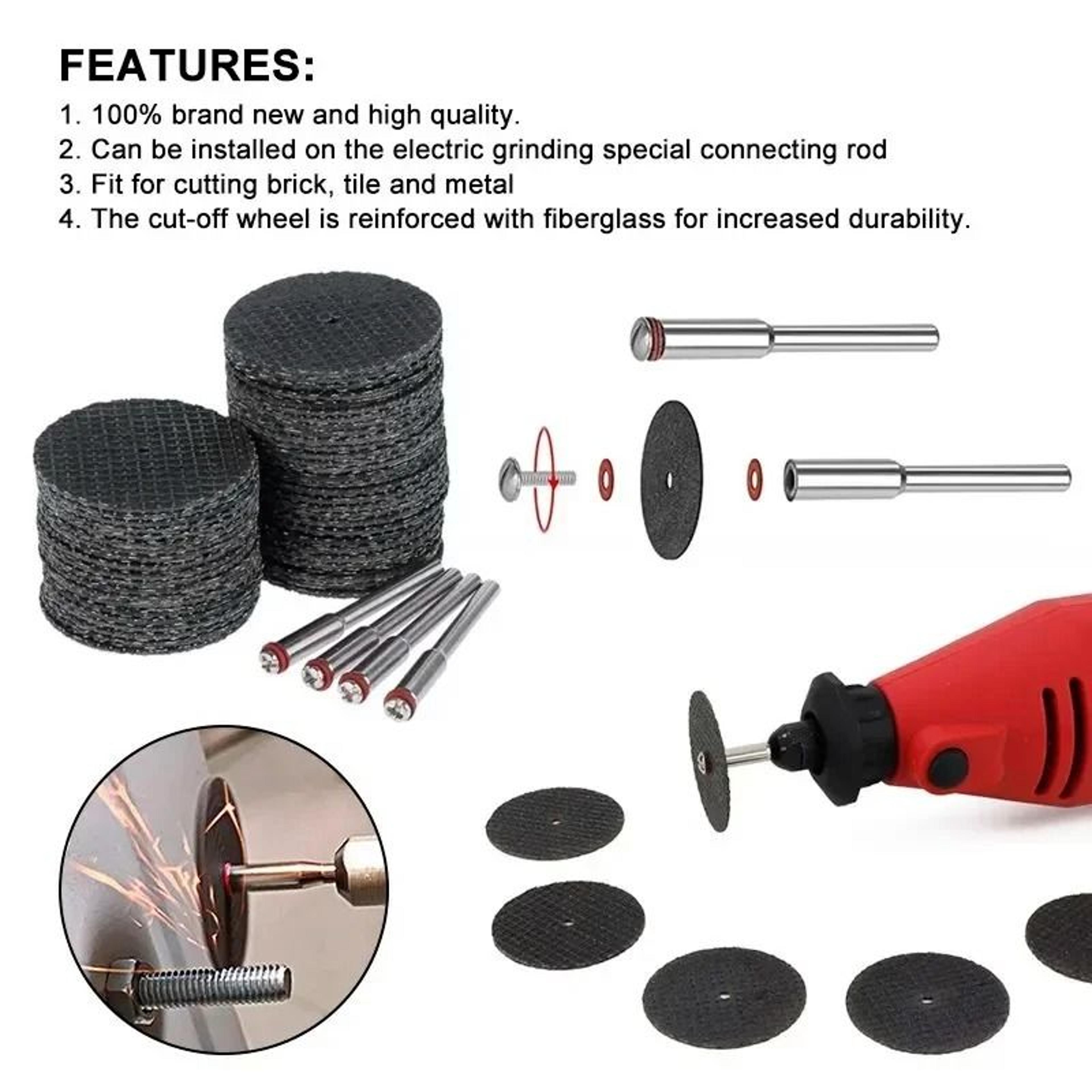 32mm Abrasive Cutting Disc Set With Mandrels For Rotary Tools 1