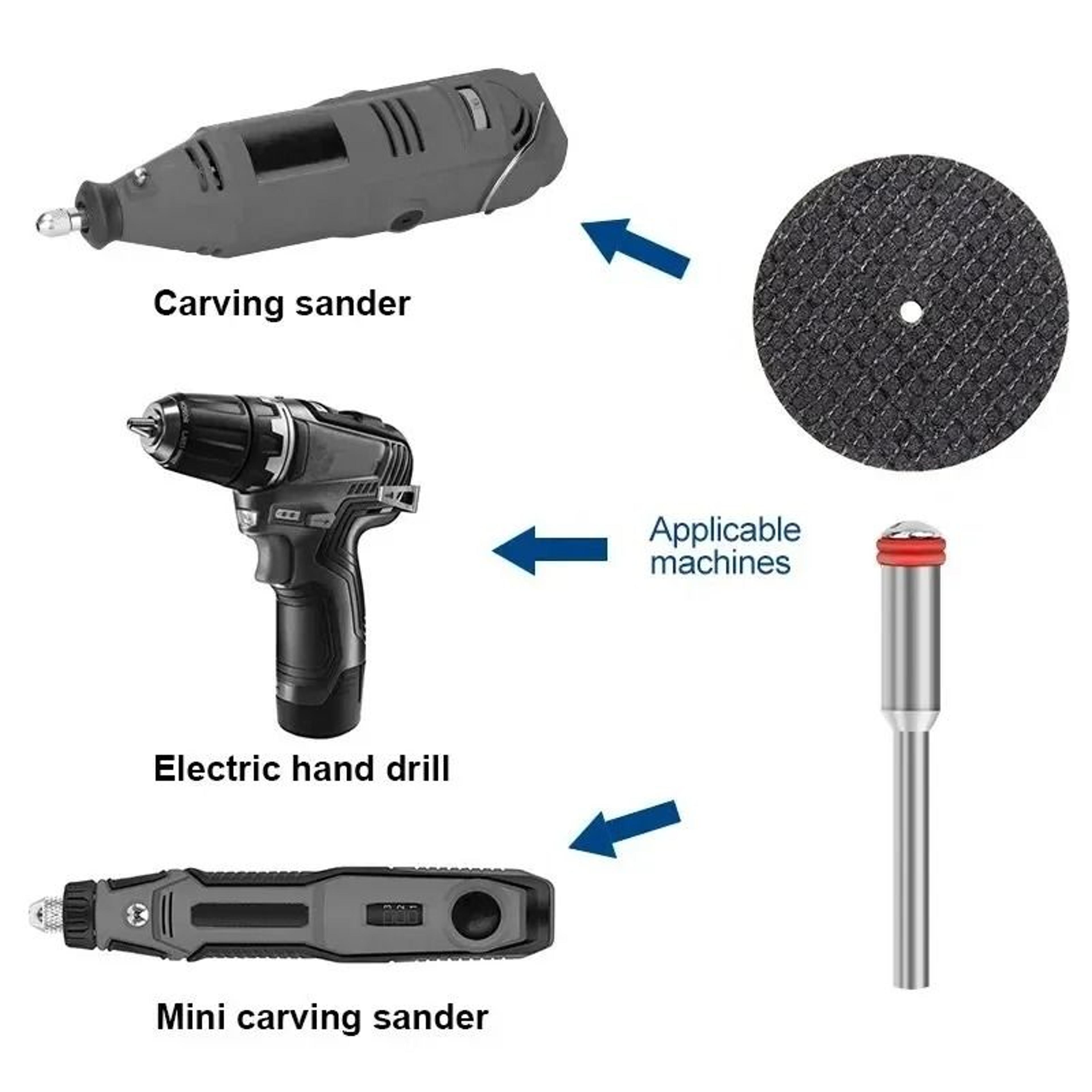 32mm Abrasive Cutting Disc Set With Mandrels For Rotary Tools 3