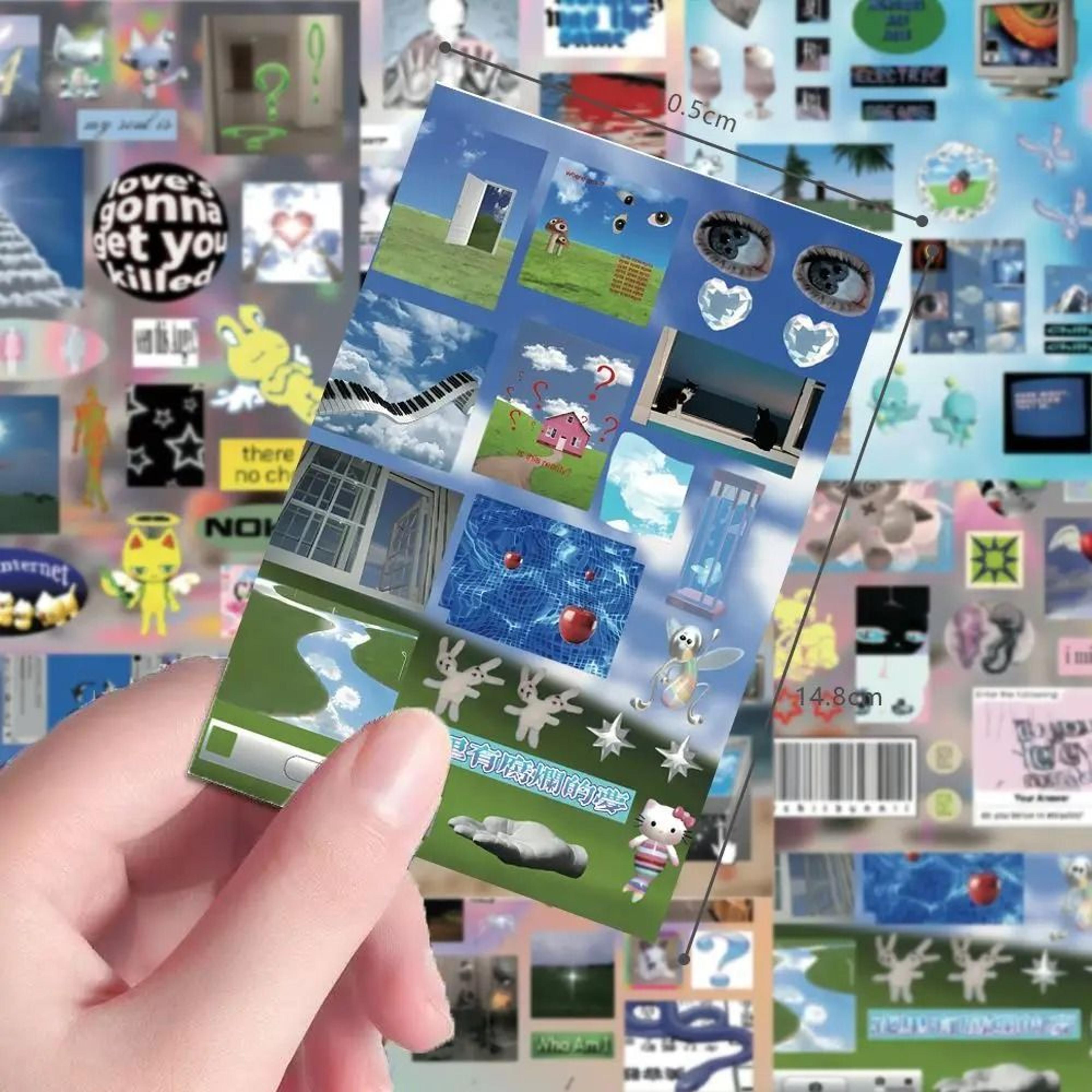 8 Sheet Retro Dreamcore Y2K Die Cut Sticker Pack For Junk Journals Scrapbooks And DIY Collage Craft 2