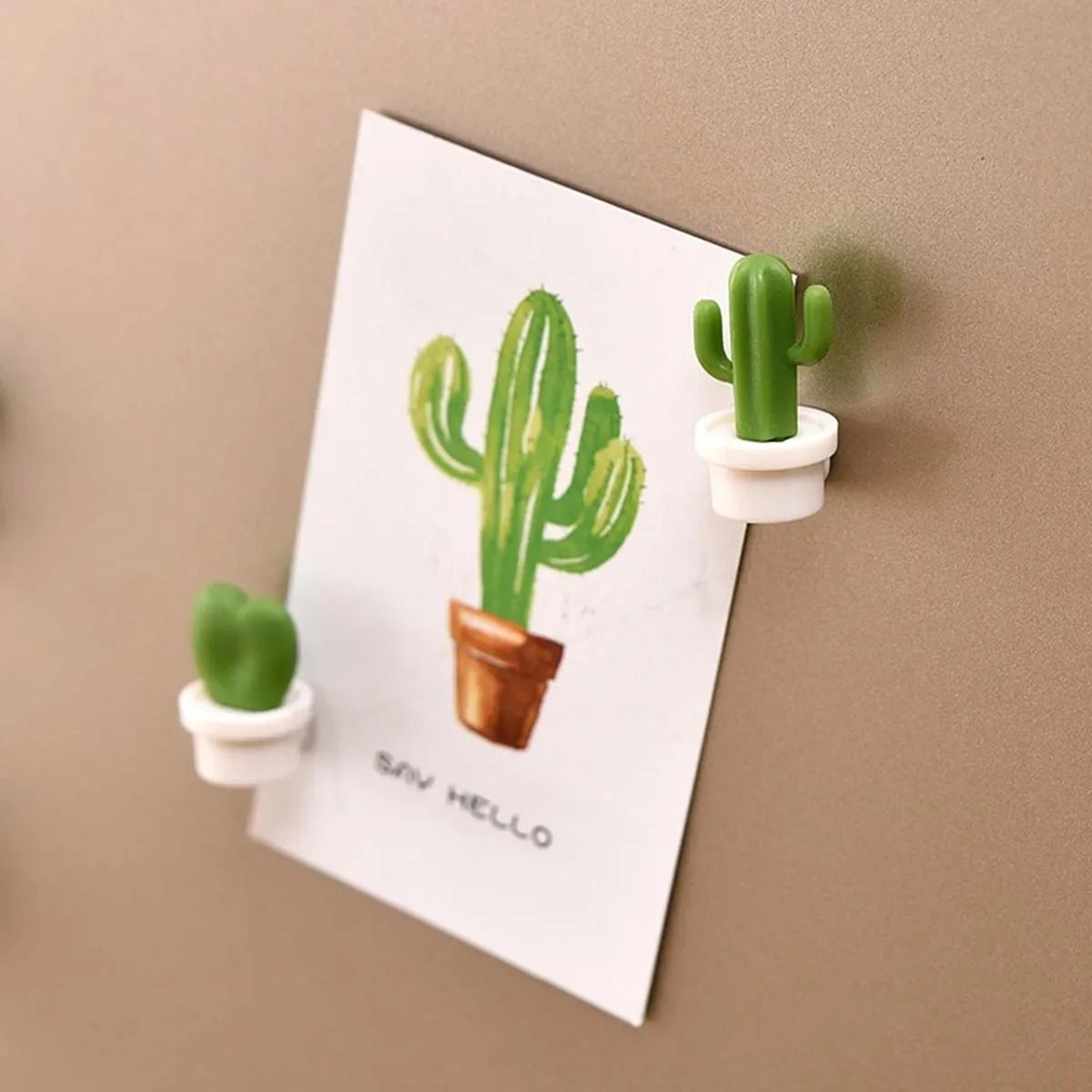 6 Piece Cute Cactus Fridge Magnet Set 3D Refrigerator Magnets For Kitchen Office And Message Boards 1