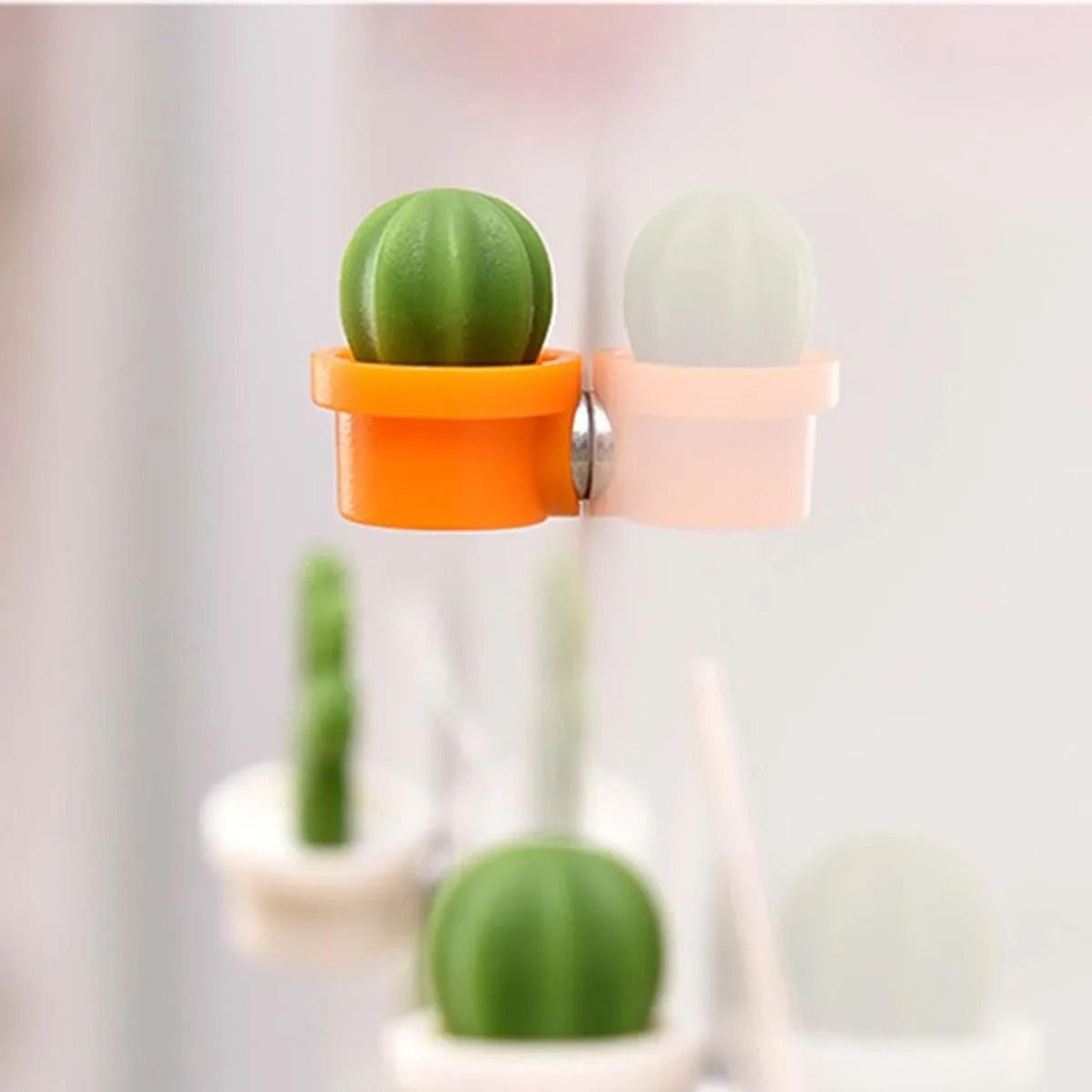 6 Piece Cute Cactus Fridge Magnet Set 3D Refrigerator Magnets For Kitchen Office And Message Boards 3