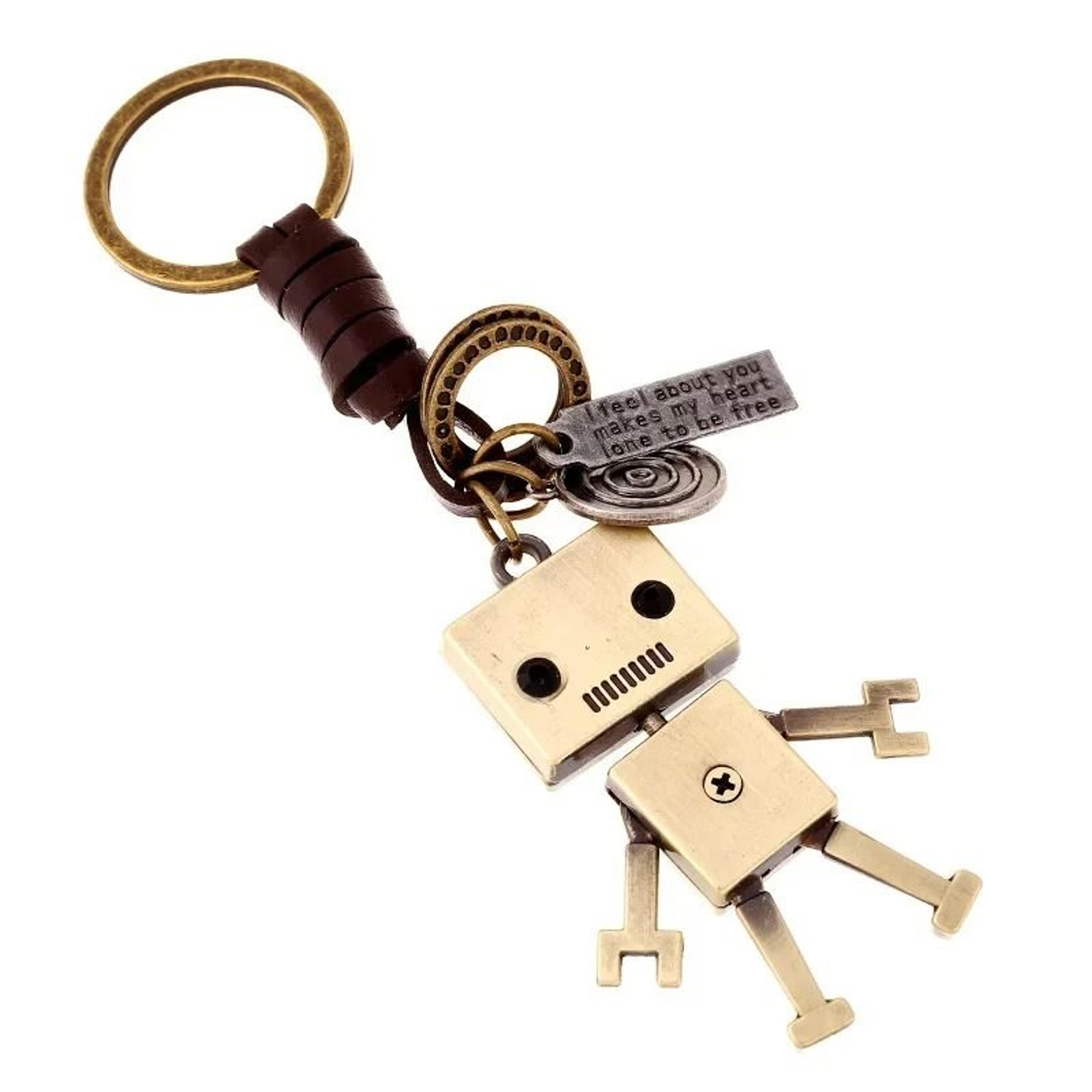 Cute Alloy Robot Keychain Metal Key Ring For Car Keys Backpacks And Gifts 7