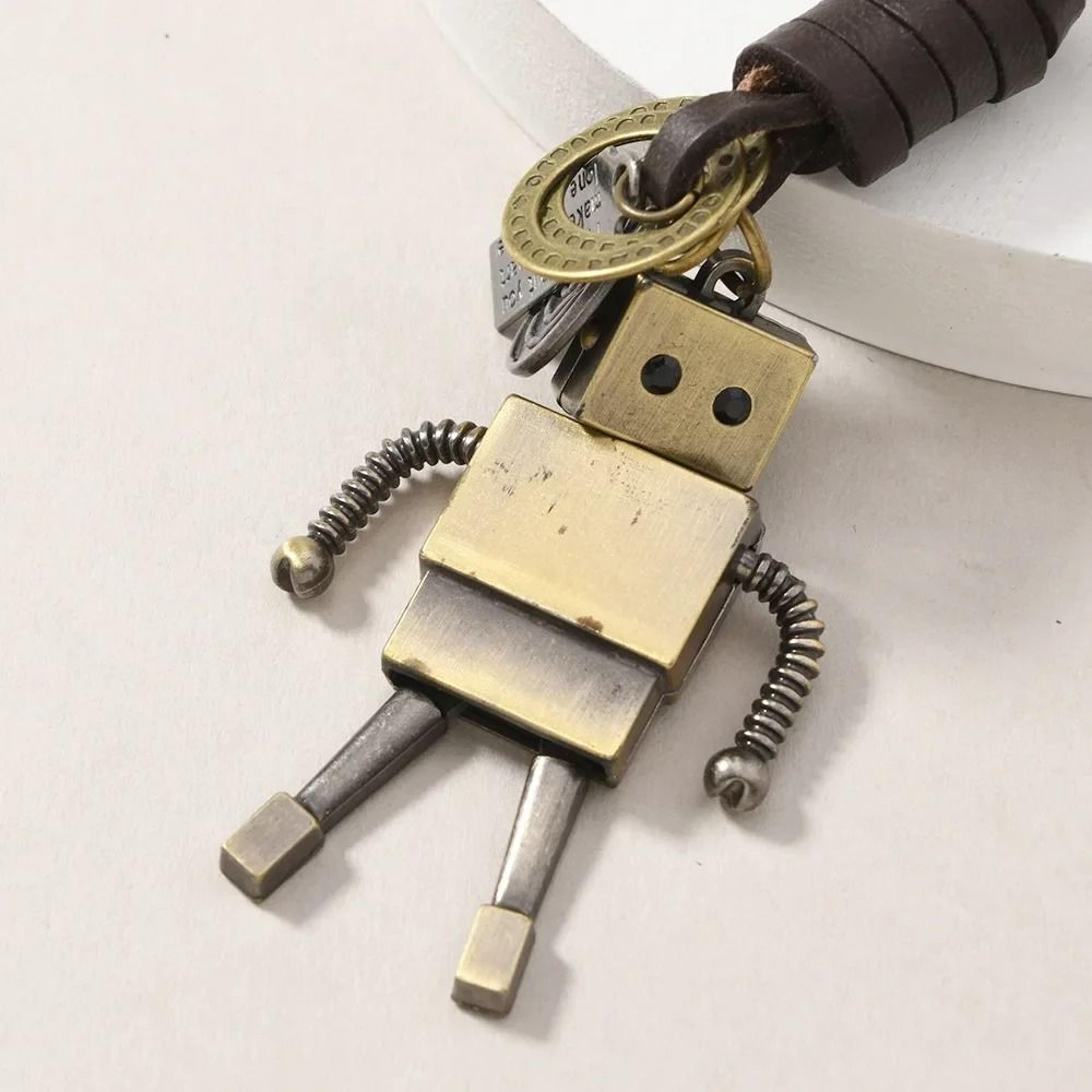 Cute Alloy Robot Keychain Metal Key Ring For Car Keys Backpacks And Gifts 8