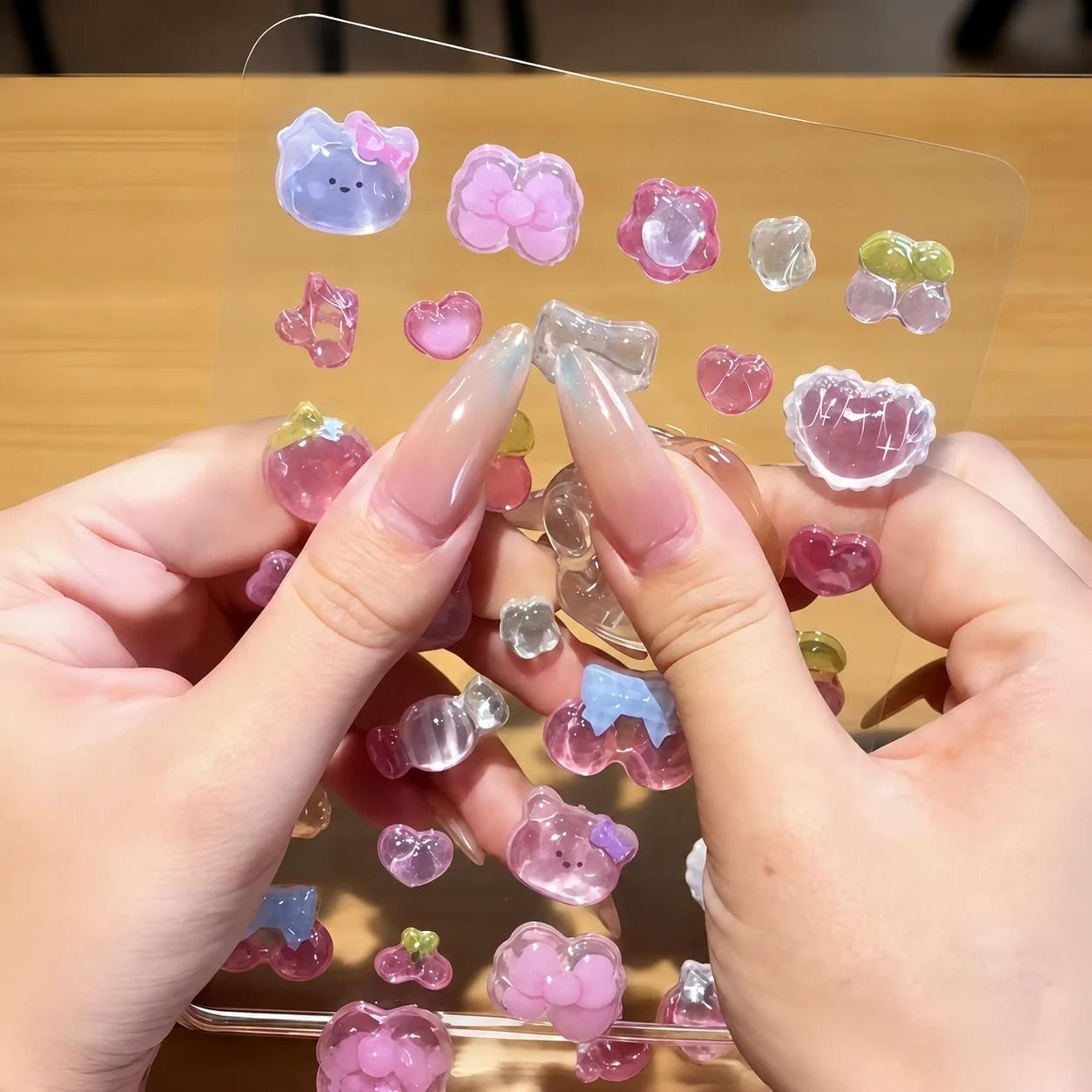 Kawaii 3D Crystal Cat Paw Squishy Sticker For Phone Cases Water Bottles Journals And DIY Crafts 2