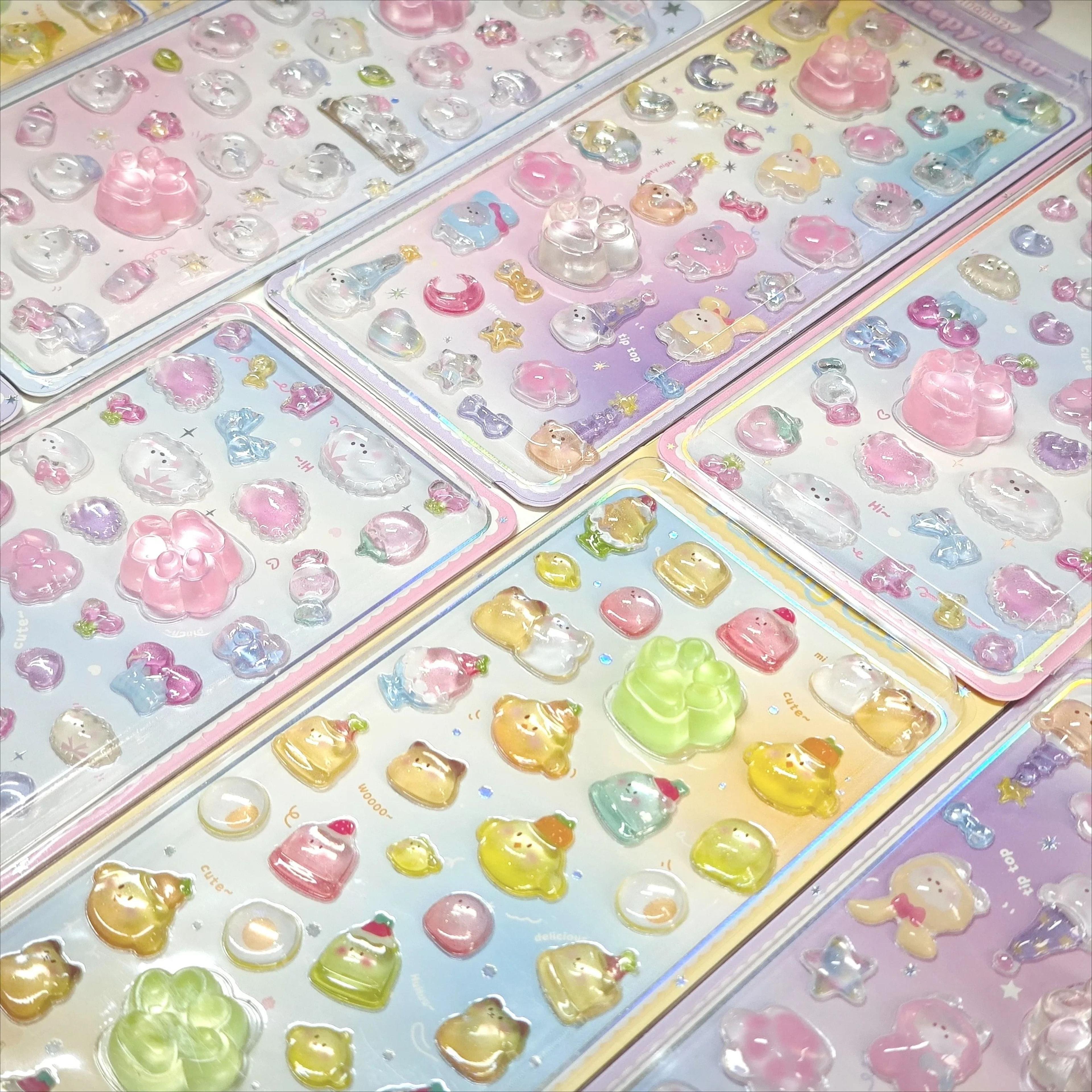 Kawaii 3D Crystal Cat Paw Squishy Sticker For Phone Cases Water Bottles Journals And DIY Crafts 5