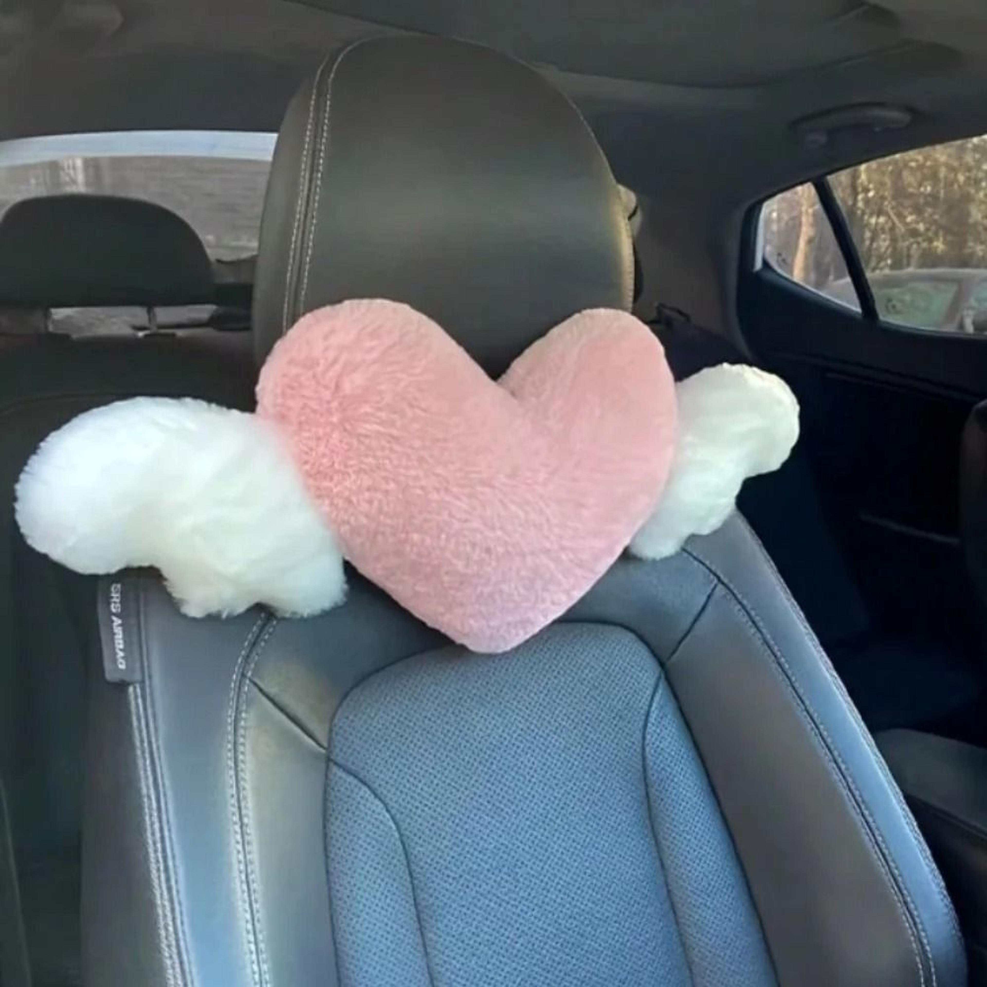 Cute Duck Heart Car Neck Pillow Plush Headrest Cushion For Travel  Interior Decor 2
