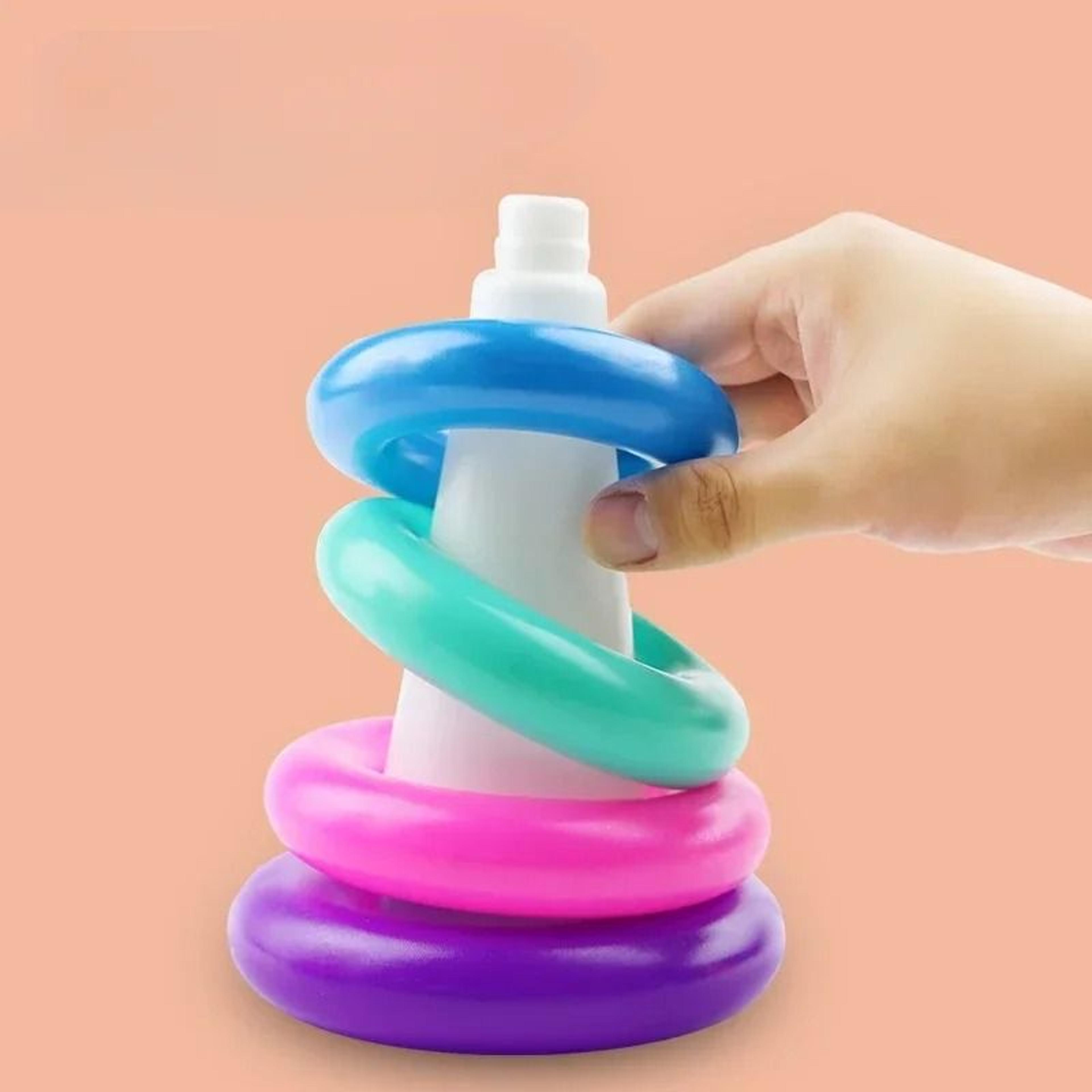 Montessori Rainbow Animal Stacking Ring Tower Educational Toy For Toddlers 3