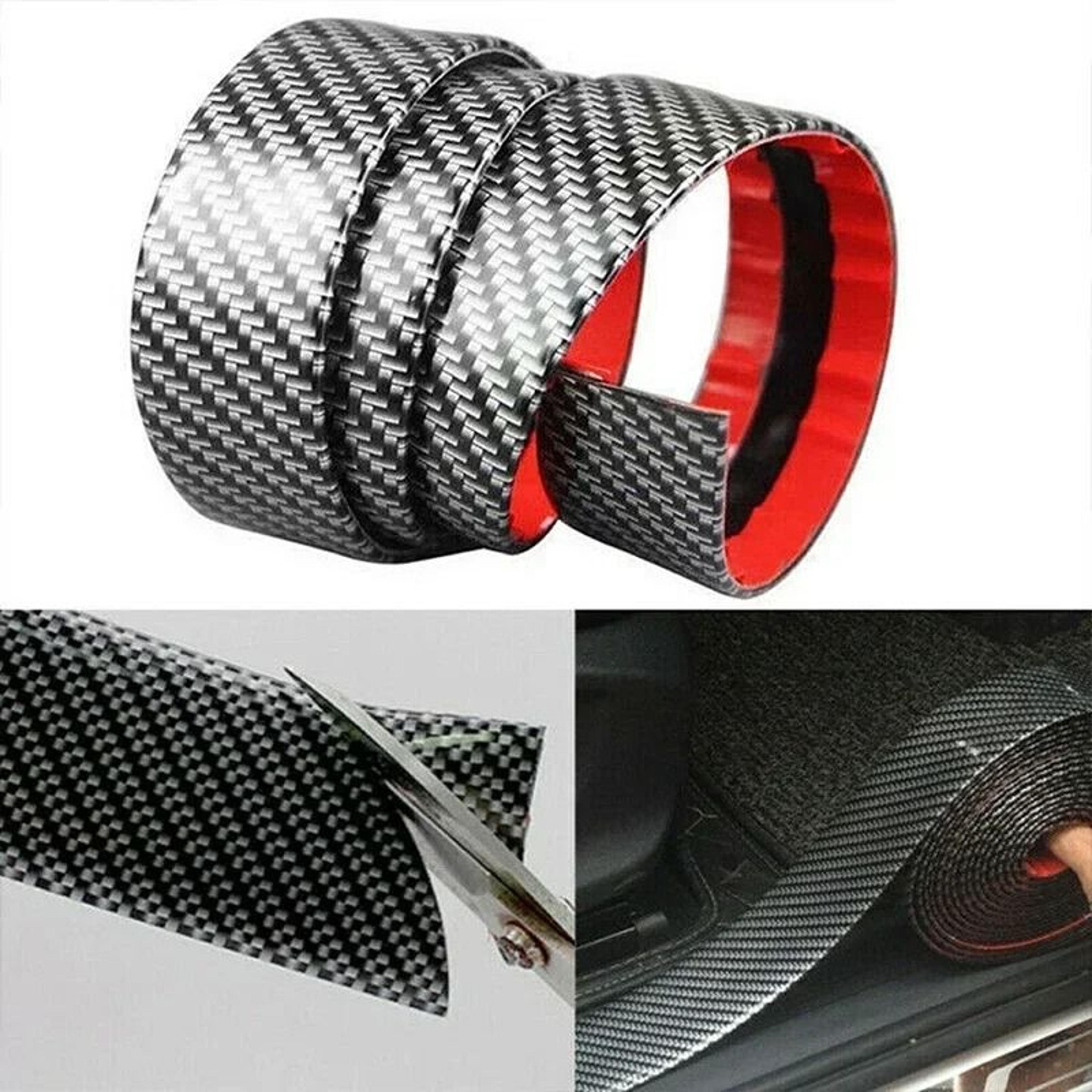 Universal Carbon Fiber Car Door Sill Protector Anti Scratch Bumper Guard Strip 1
