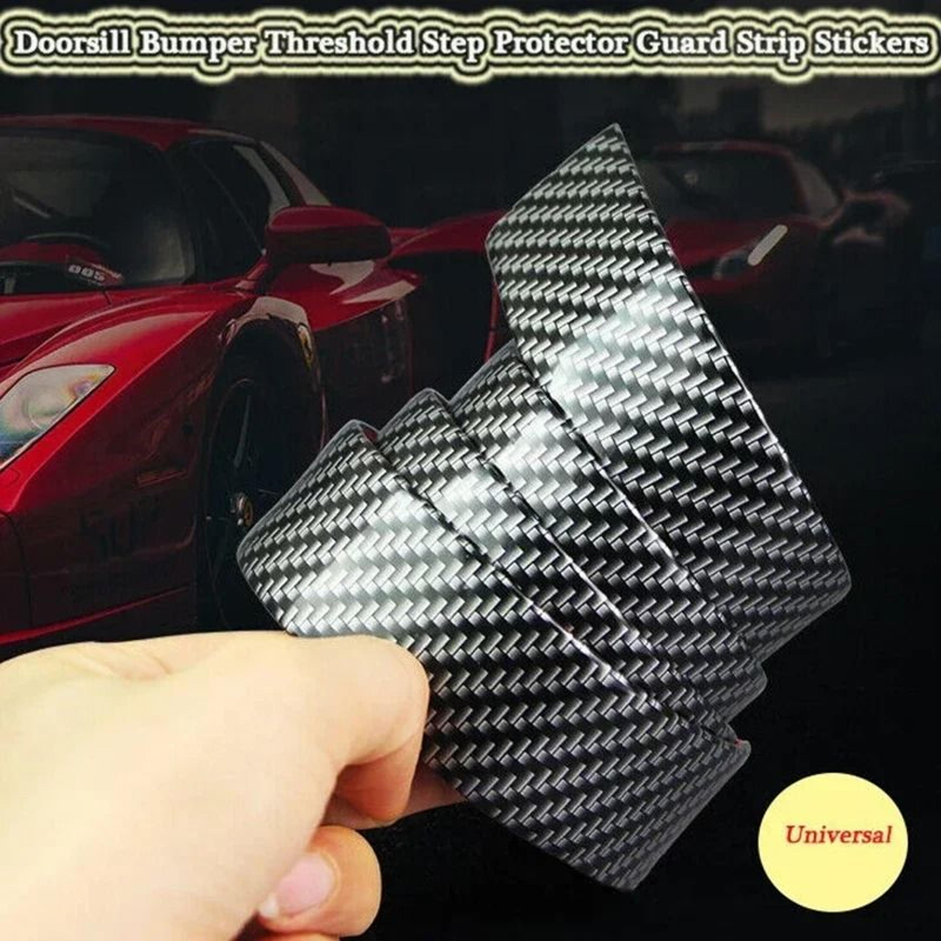 Universal Carbon Fiber Car Door Sill Protector Anti Scratch Bumper Guard Strip 2