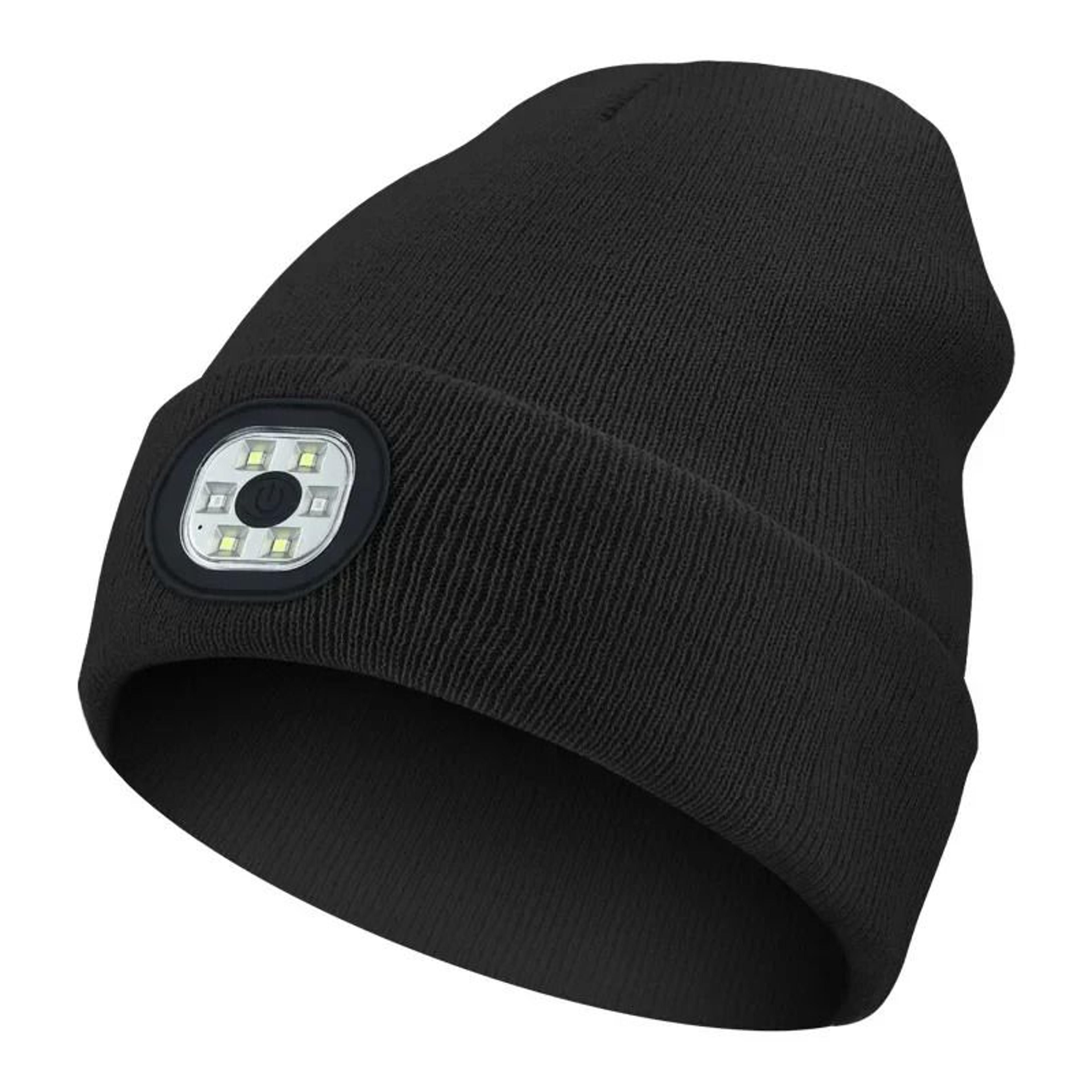 USB Rechargeable LED Beanie Hat Winter Knit Cap With Removable Headlight 7
