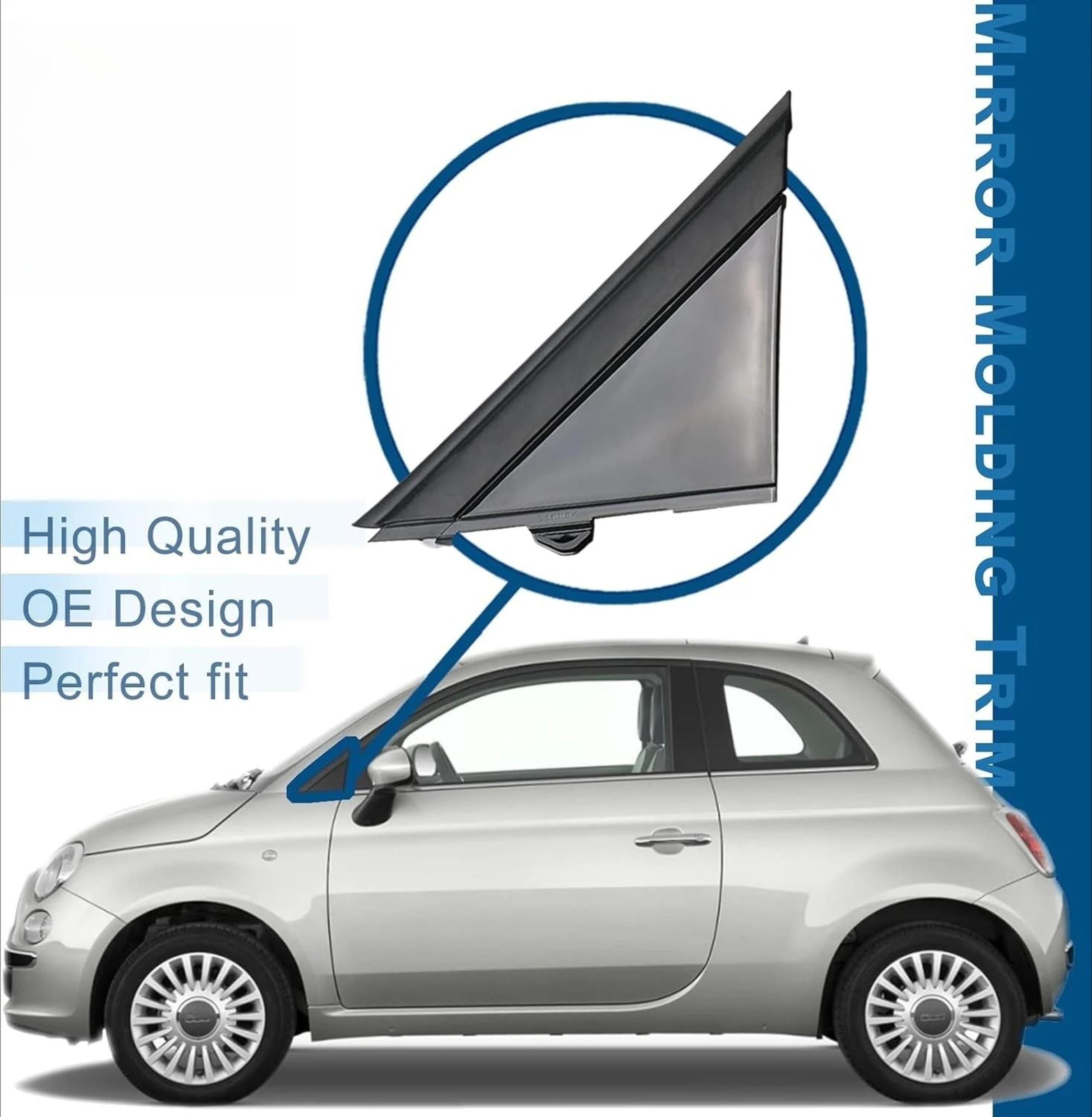 Matte Black Door Mirror Flag Cover Trim For Fiat 500 2012 To 2019 Left  Right 2