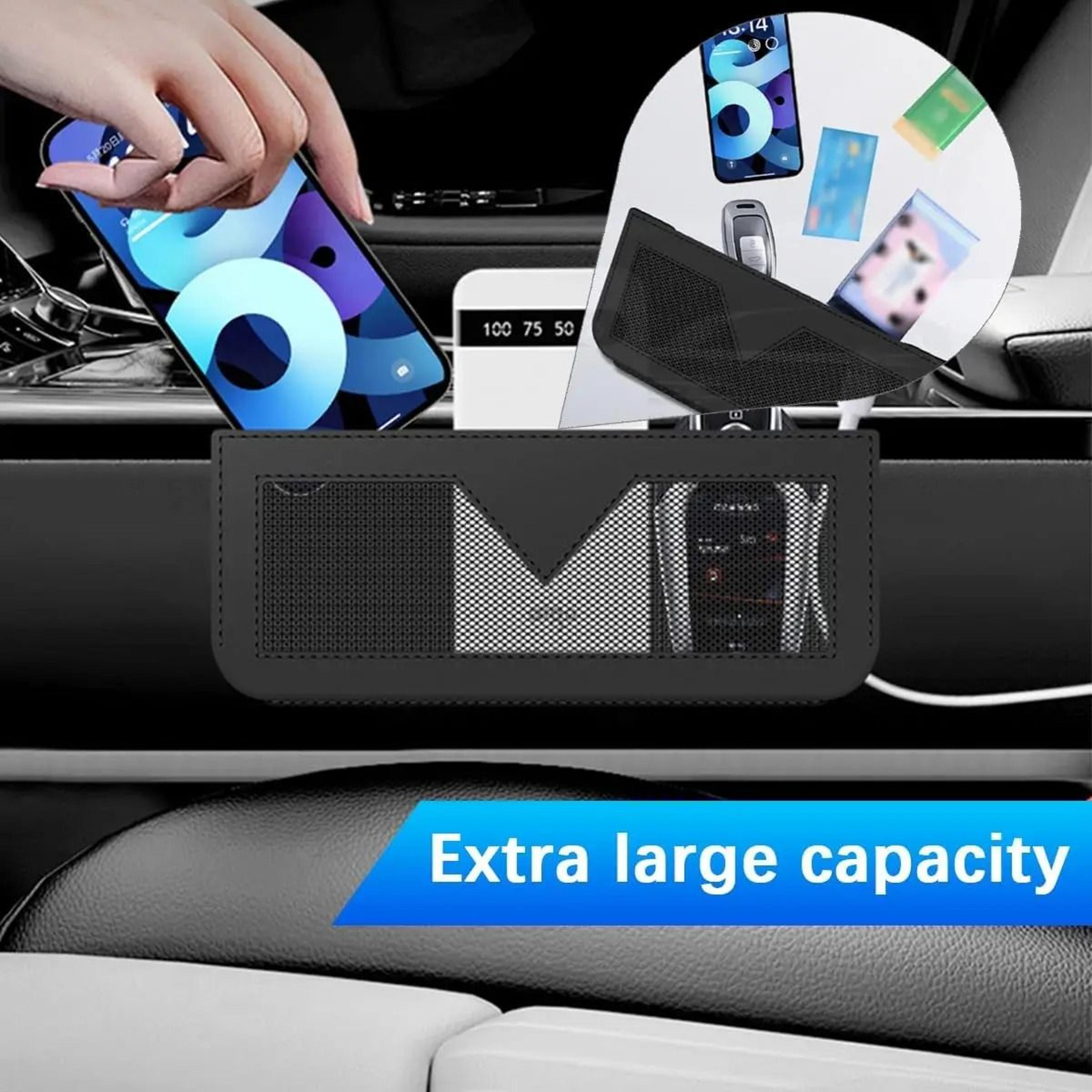 PU Leather Adhesive Car Storage Pocket Phone Holder Organizer 1
