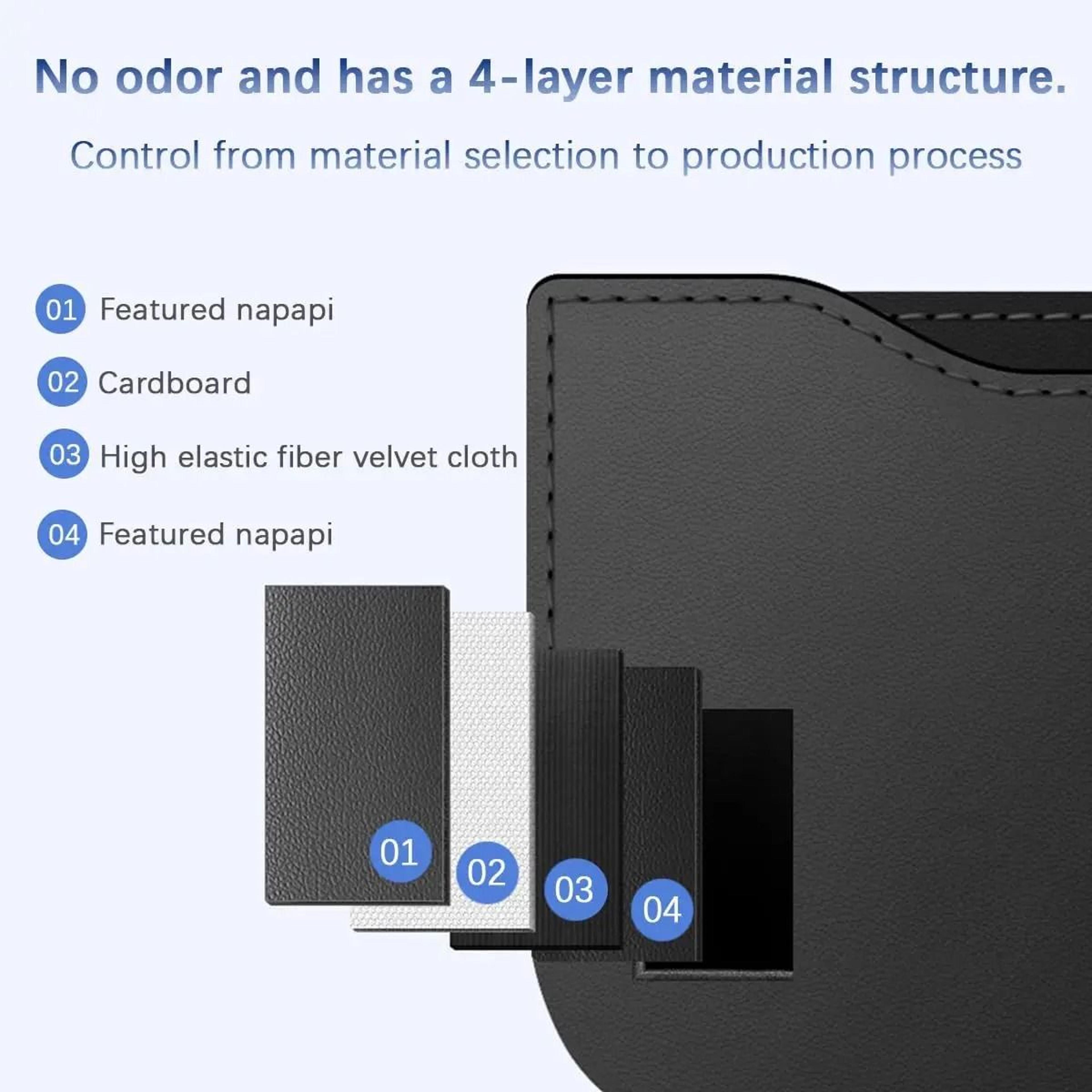 PU Leather Adhesive Car Storage Pocket Phone Holder Organizer 2