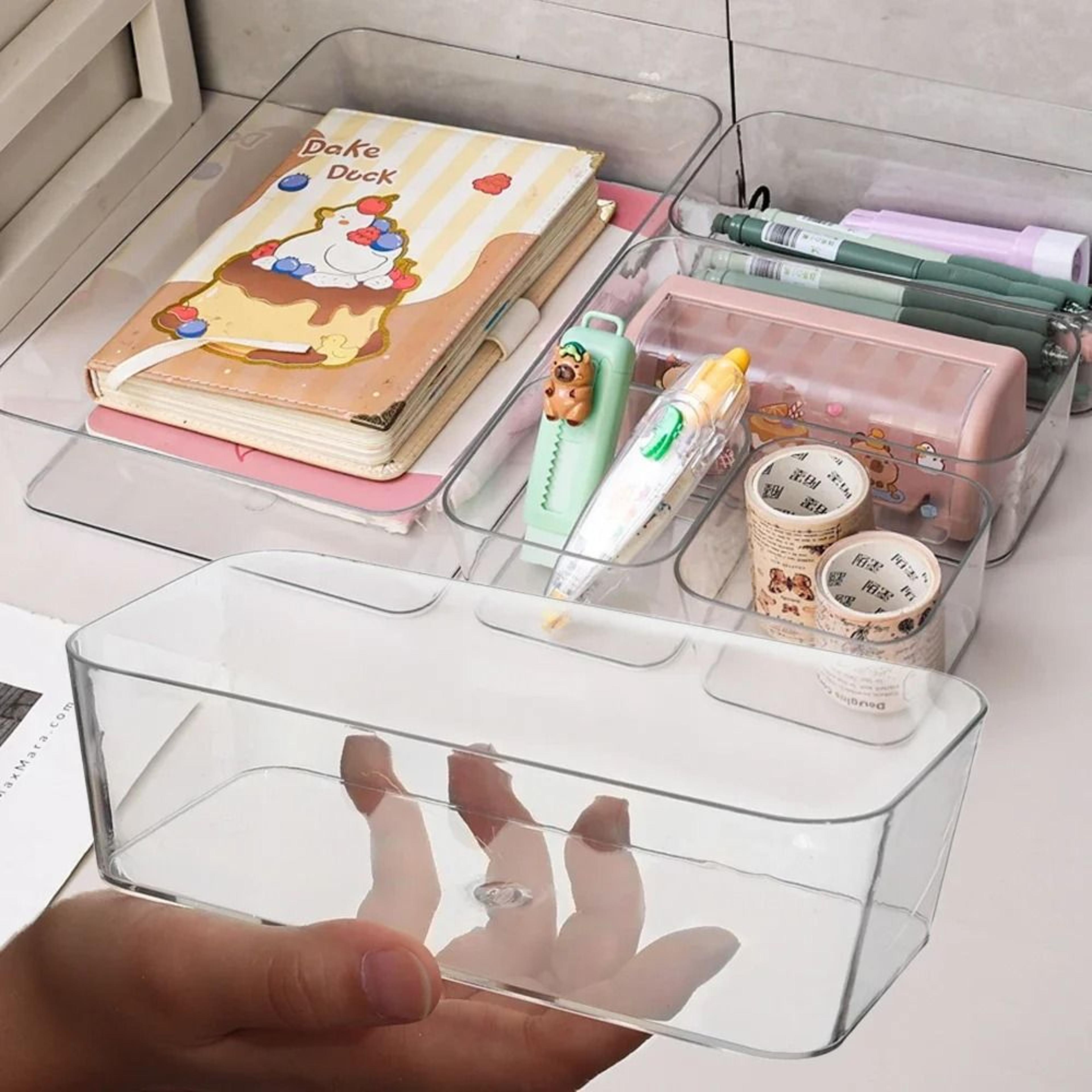 Clear Plastic Storage Box Large Capacity Desktop Organizer For Makeup Jewelry And Office Supplies 1