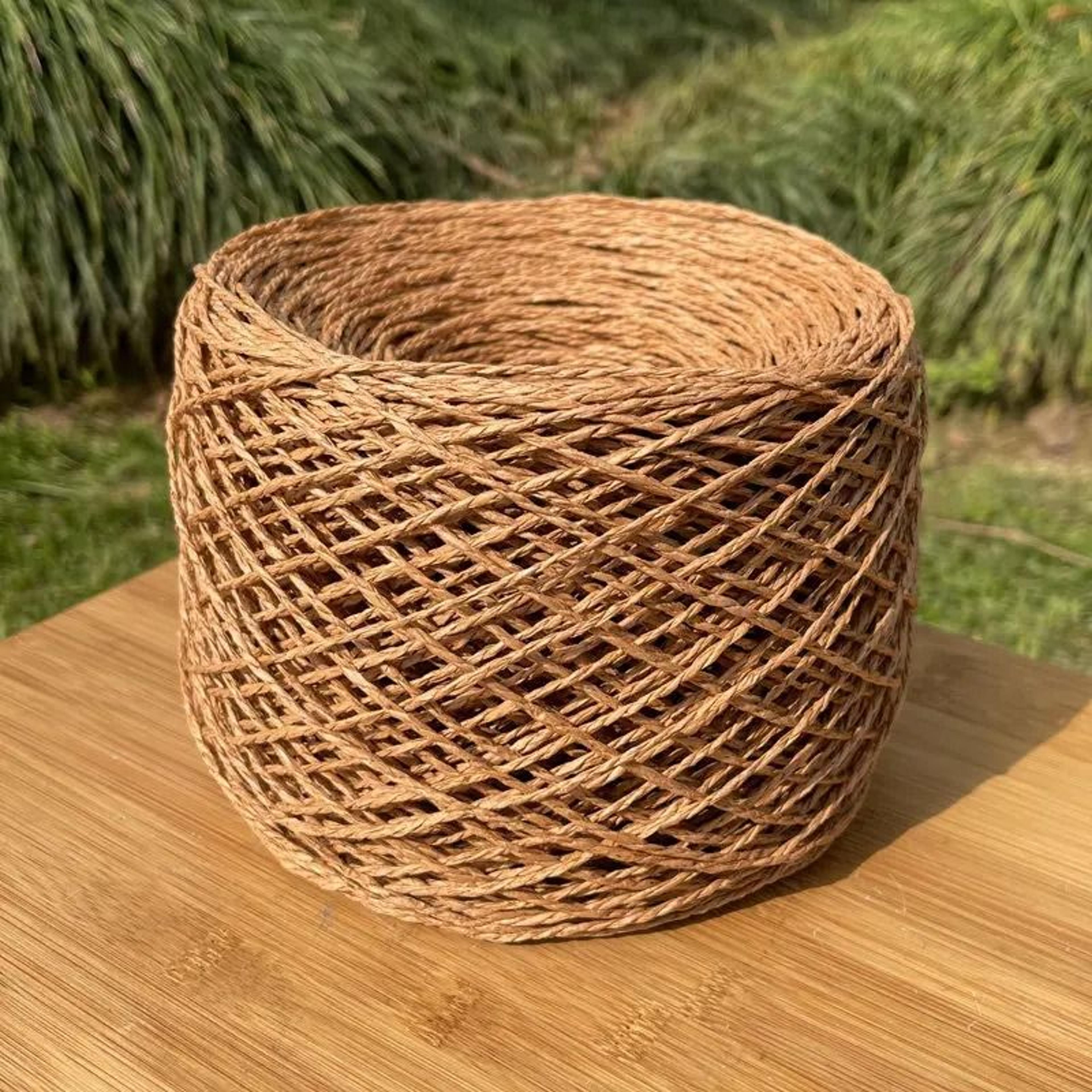 Chunky Paper Raffia Yarn For Crochet Knitting Bags Hats And DIY Crafts 7