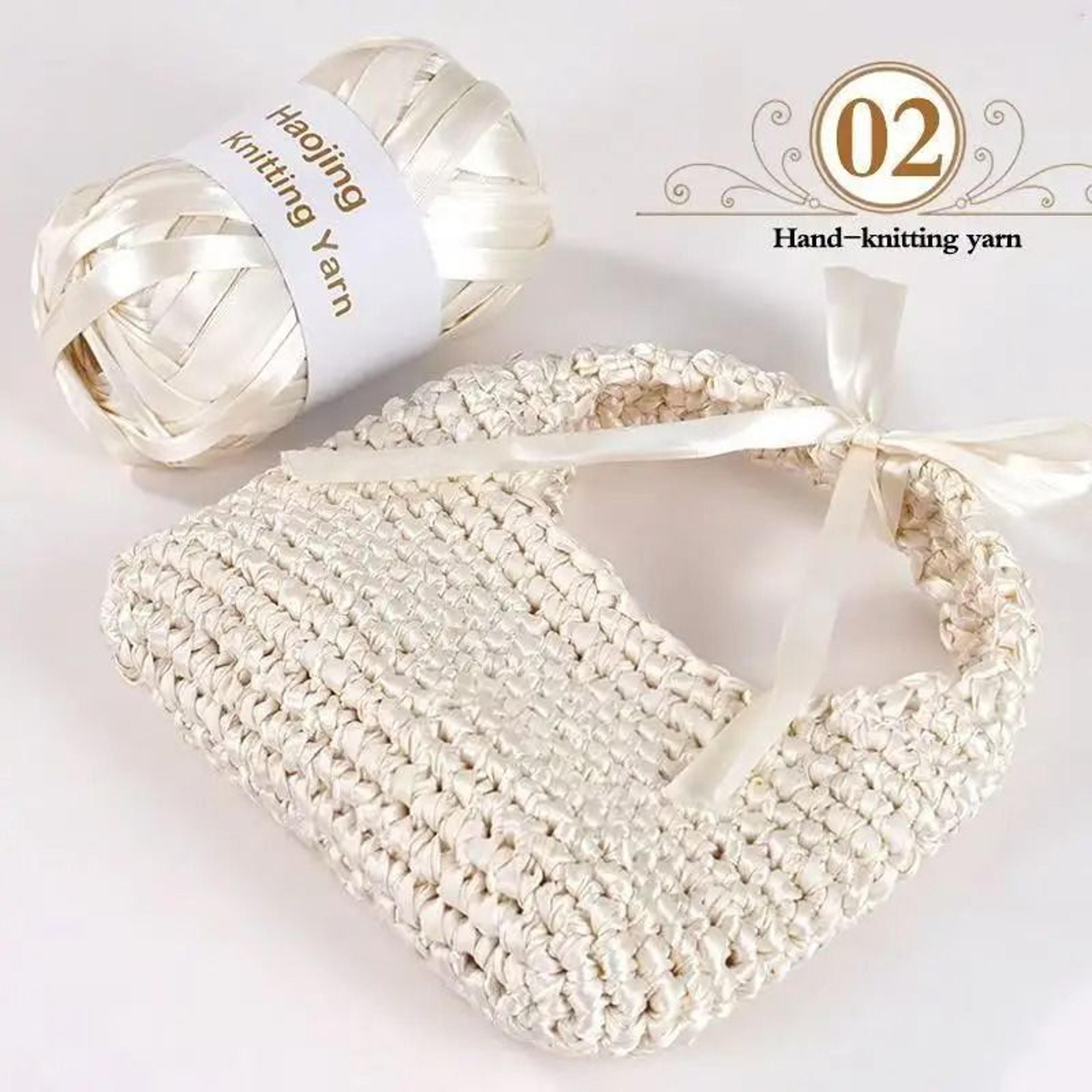 Metallic Satin Chunky Yarn For Crochet Bags Knitting And DIY Crafts 3