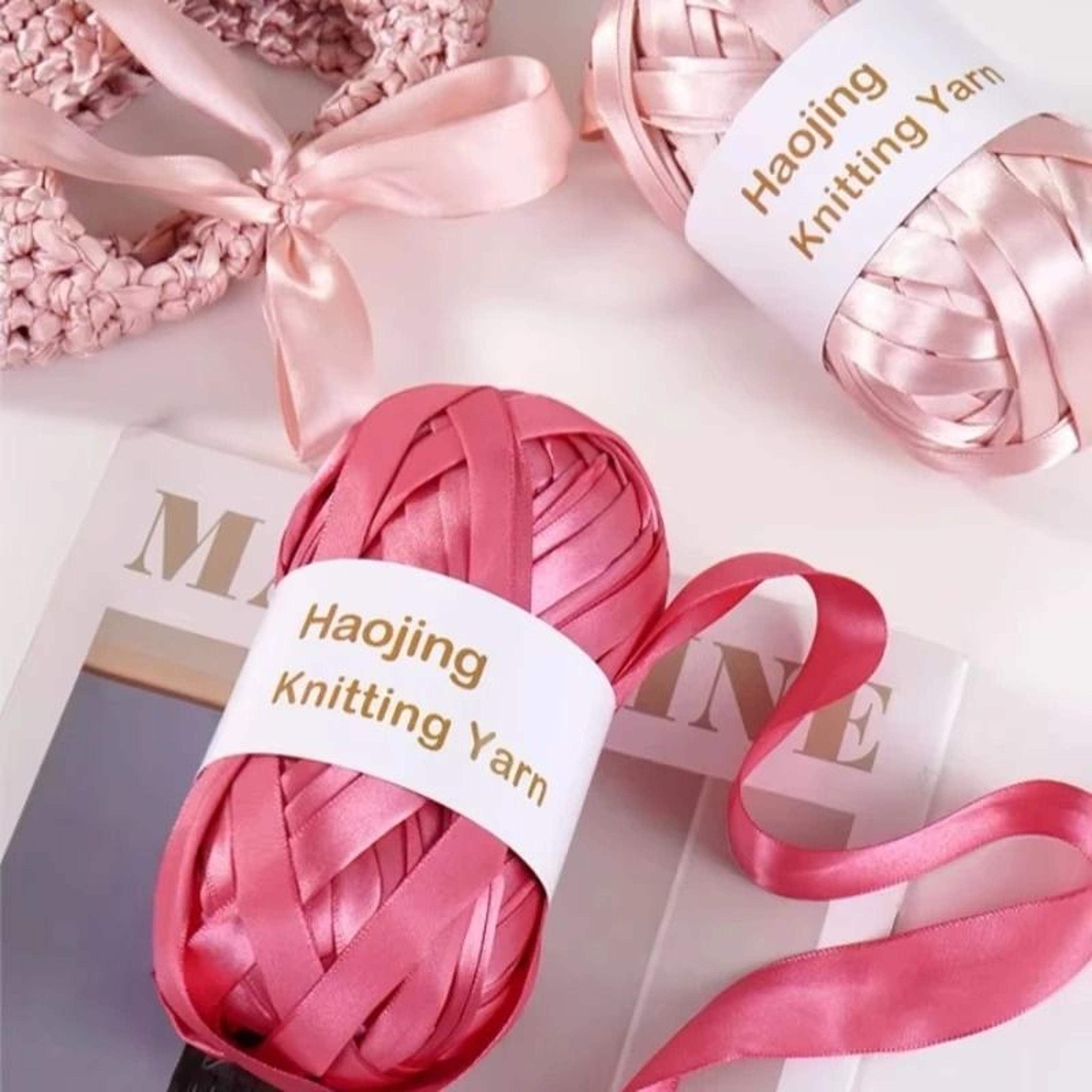 Metallic Satin Chunky Yarn For Crochet Bags Knitting And DIY Crafts 4