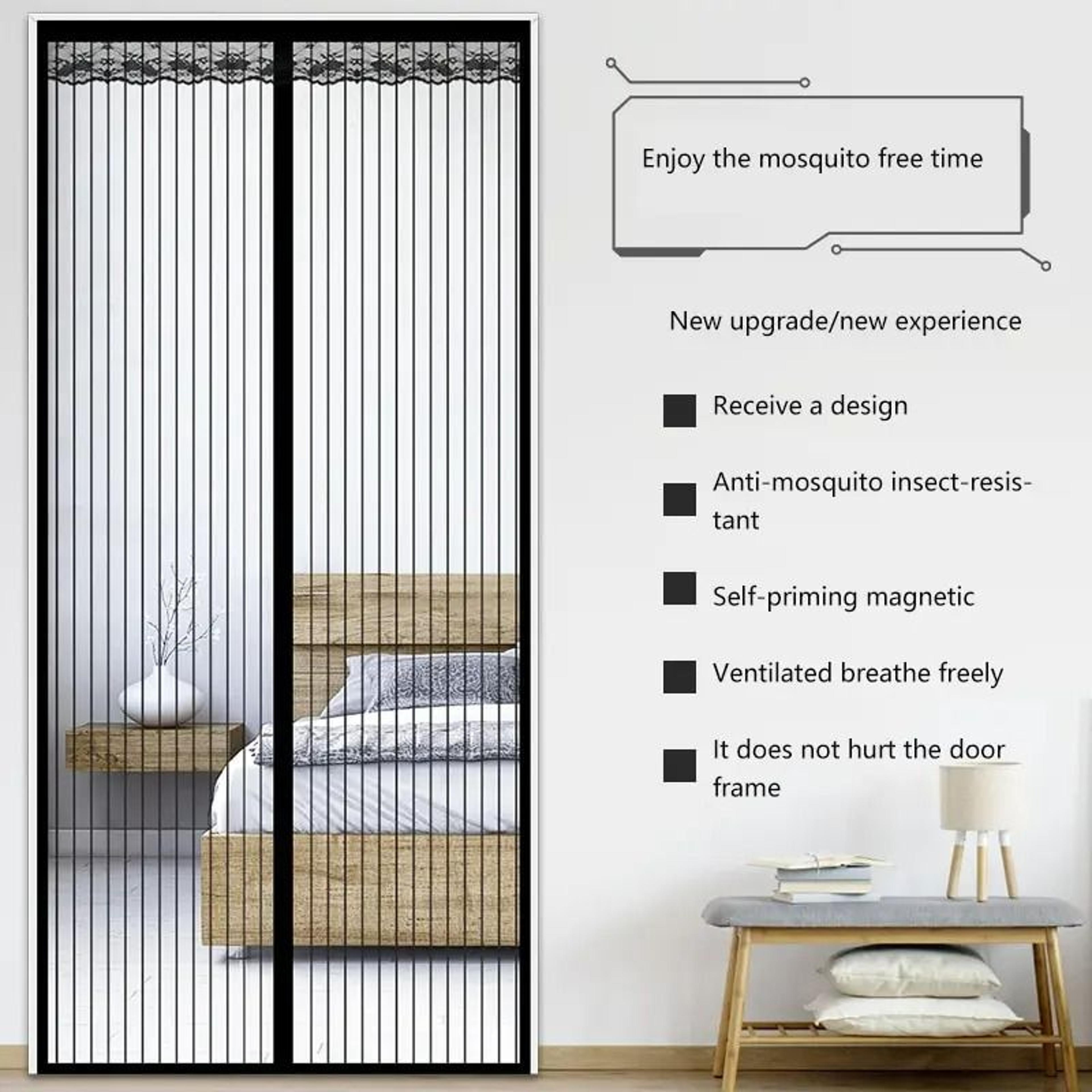 Automatic Closing Magnetic Mesh Door Curtain 1