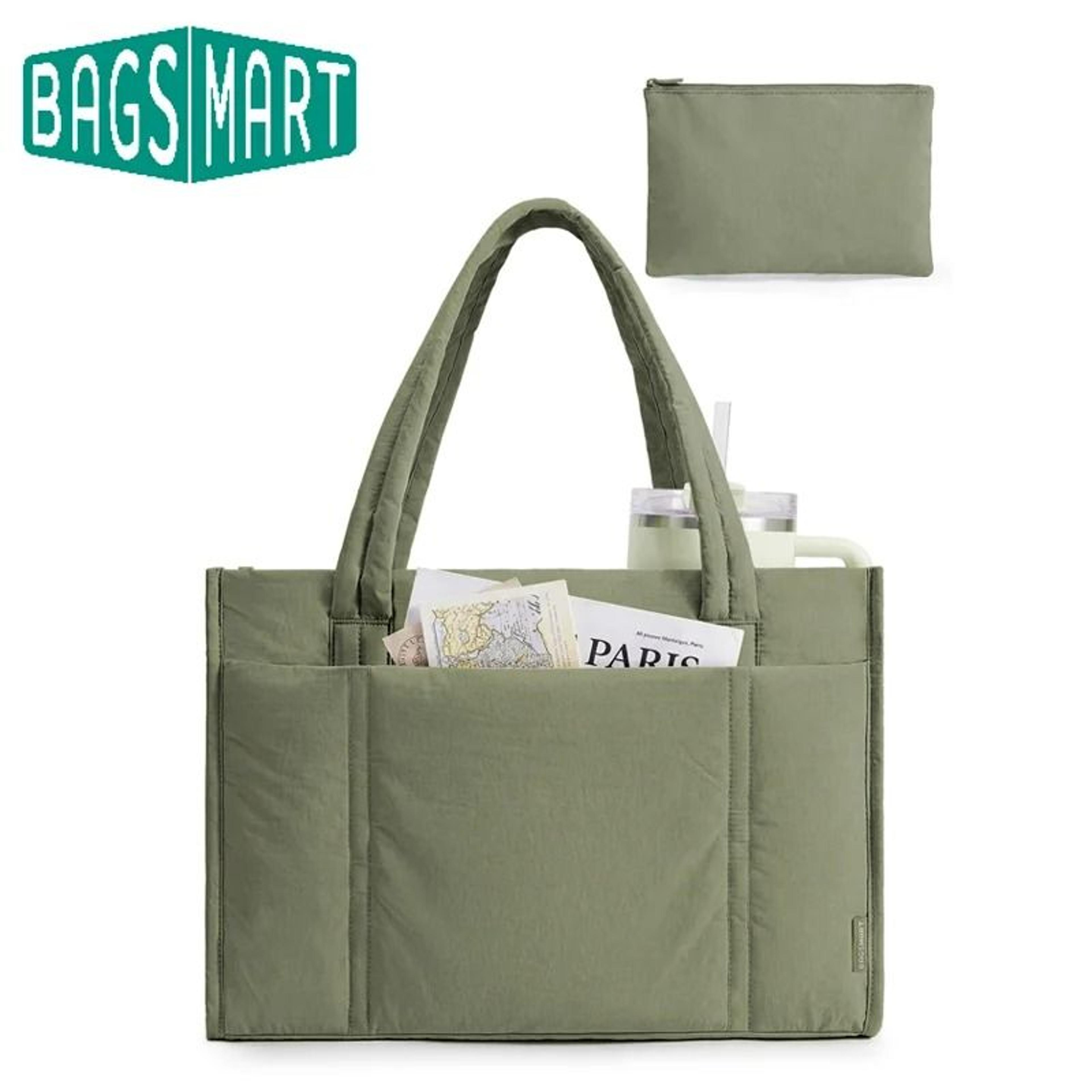 two piece puffy quilted work tote set