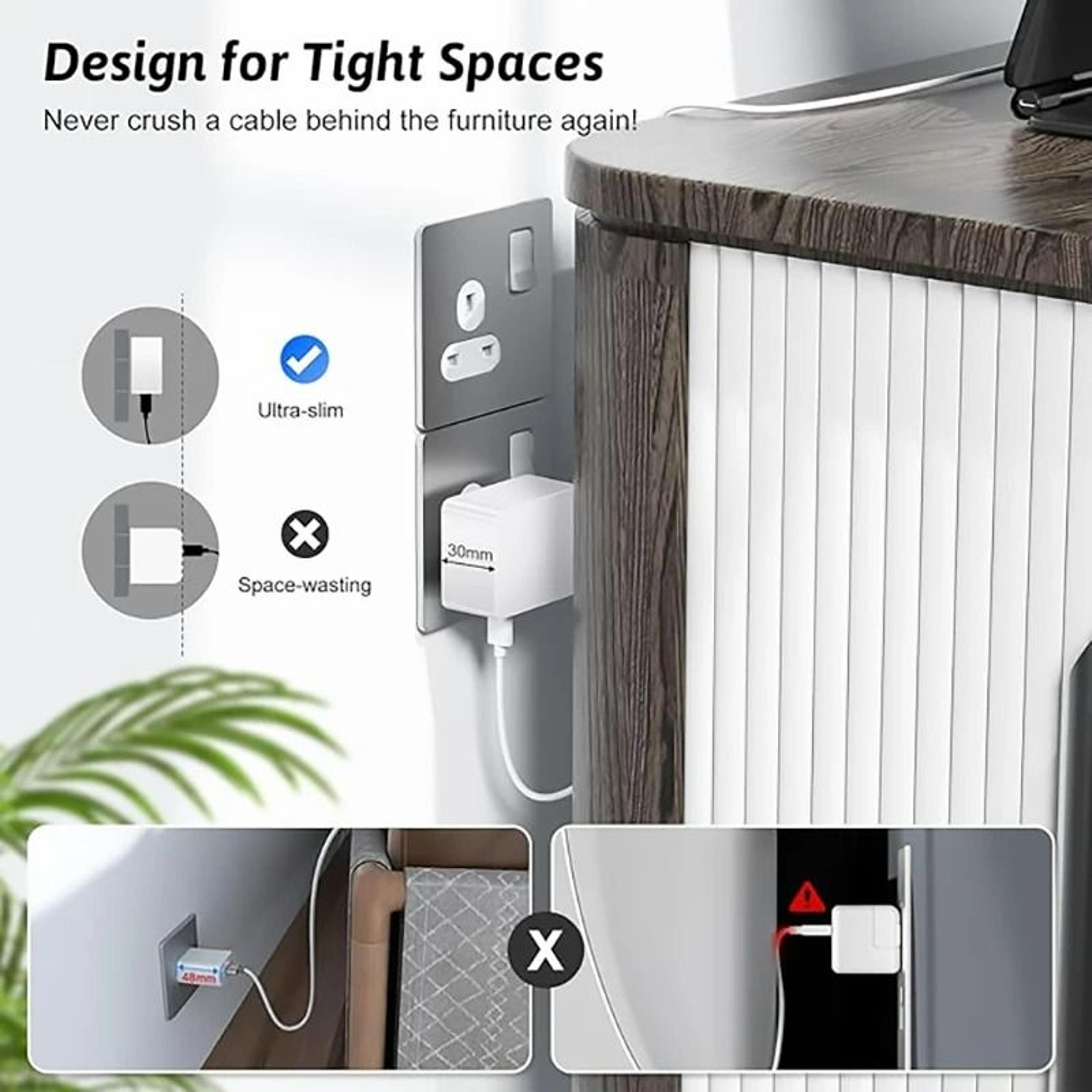 40W Four Port USB C And USB A Wall Charger 4