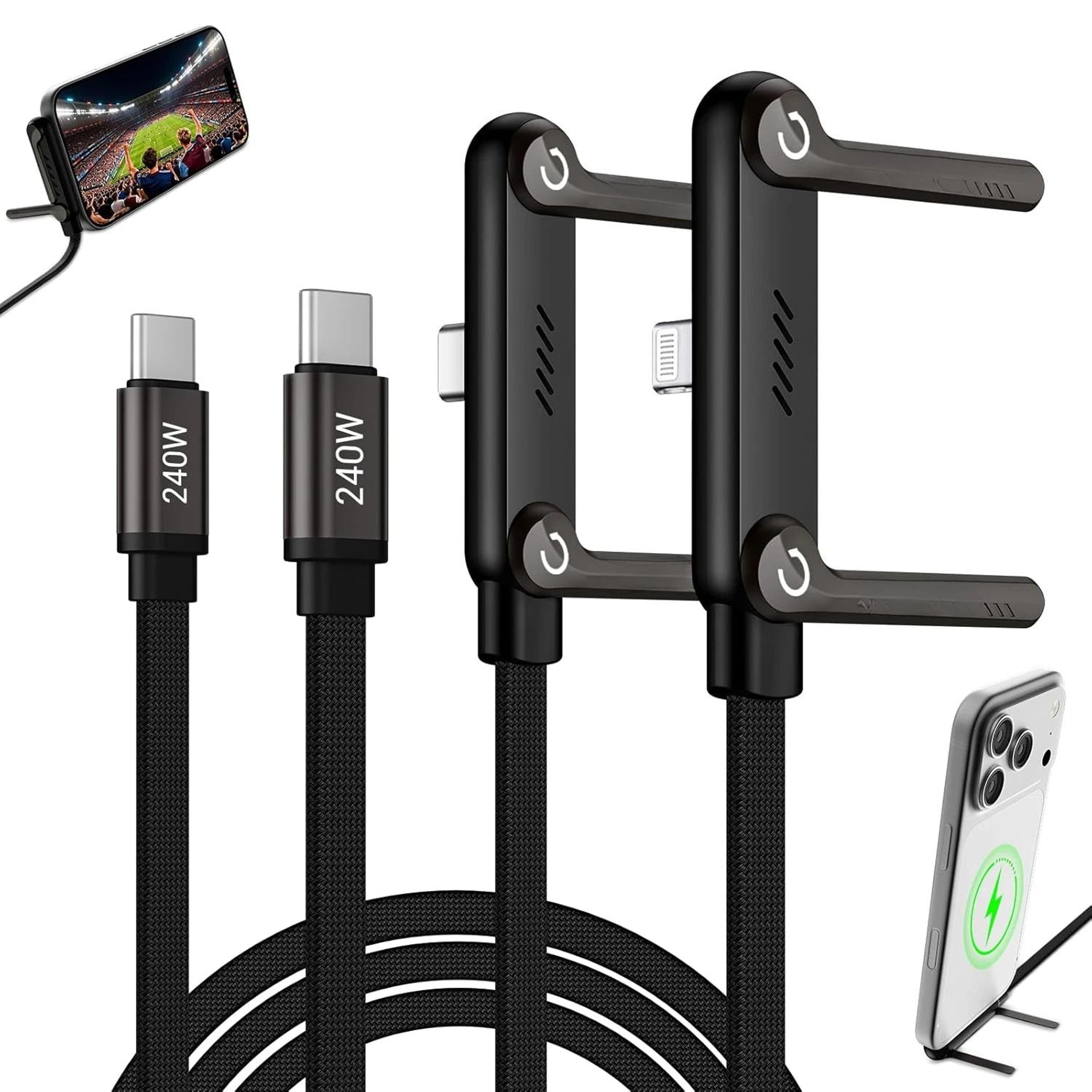 240w type c fast charging cable with adjustable stand
