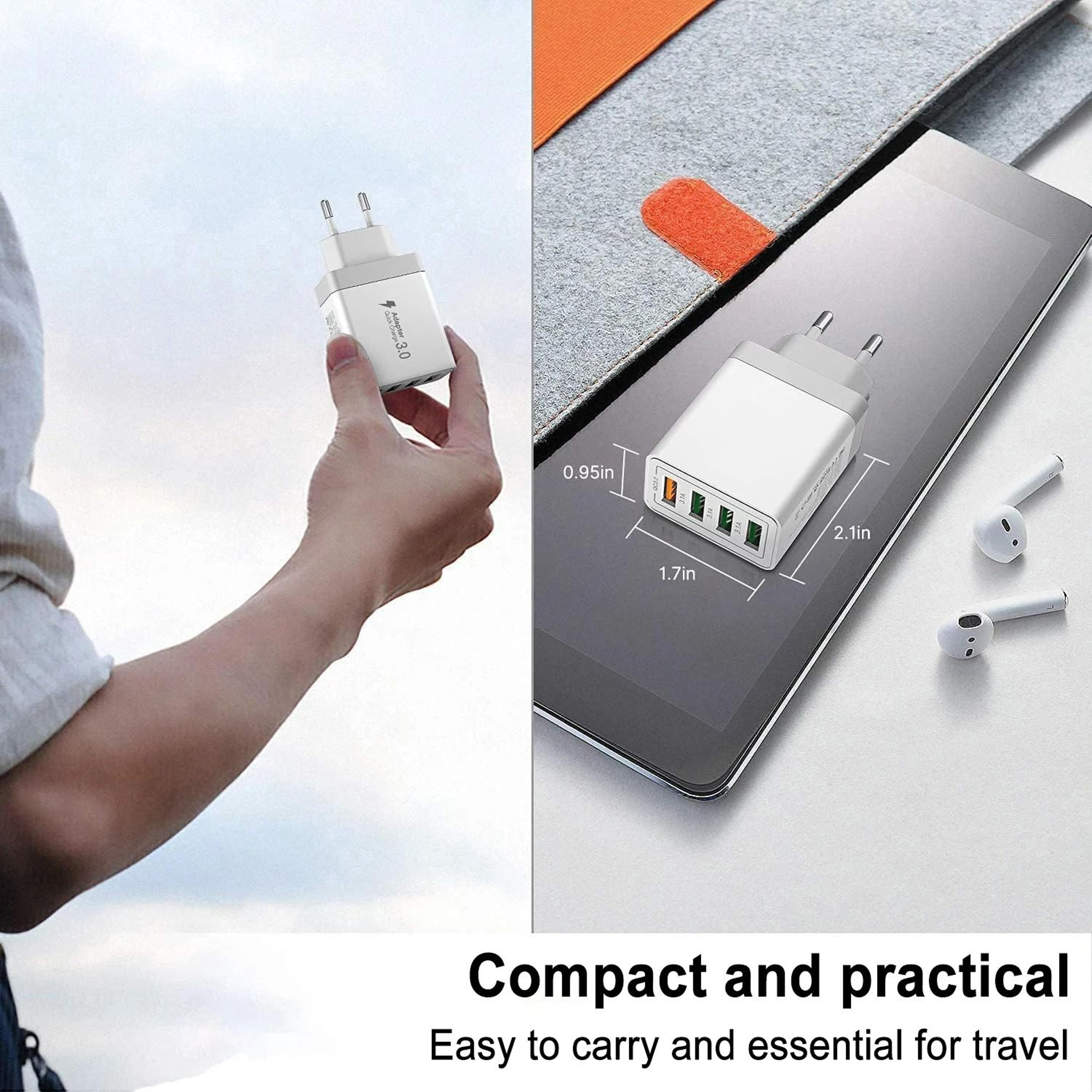 30W Four Port USB Fast Charger With EU Plug 6