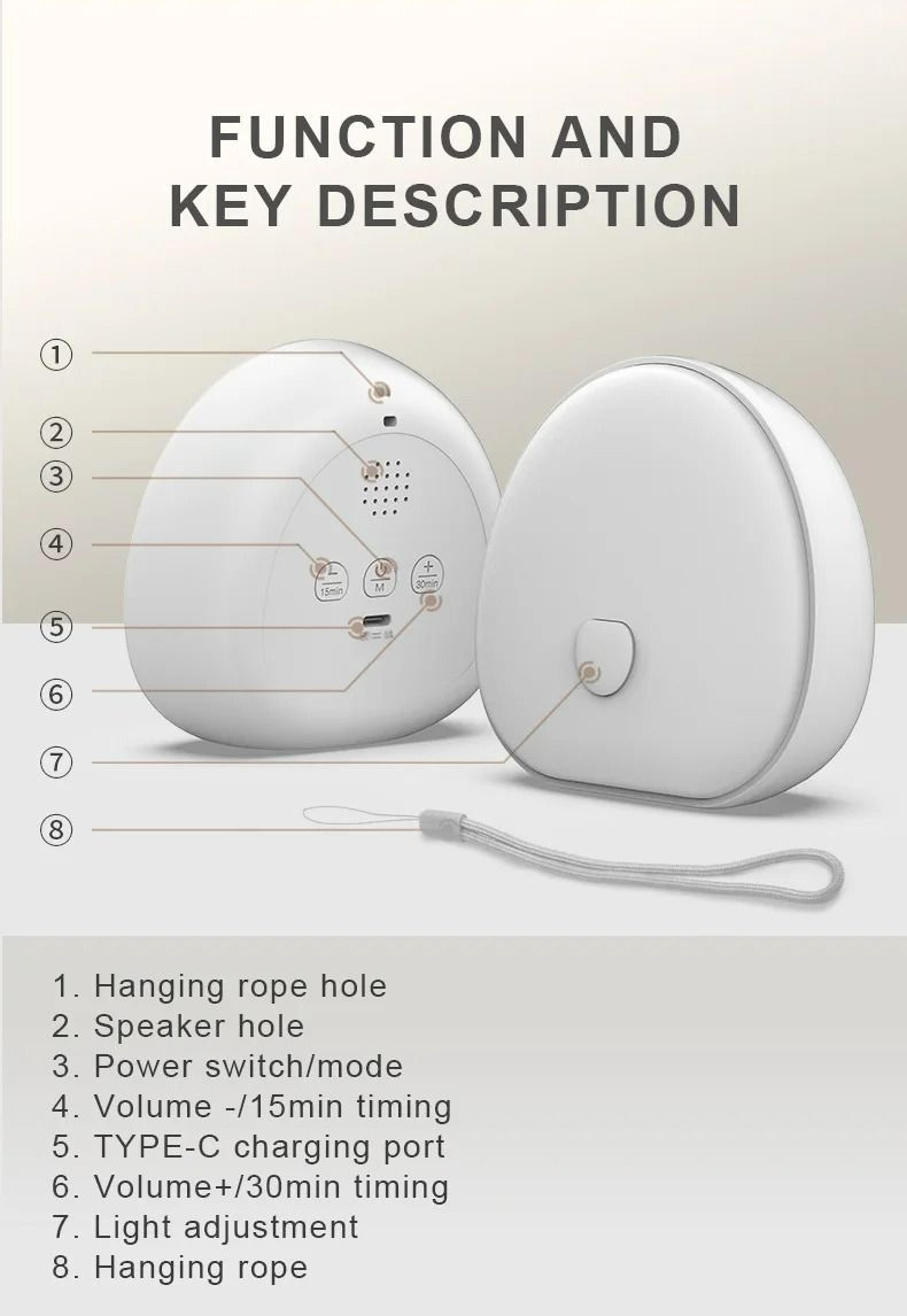 Rechargeable White Noise Night Light 6