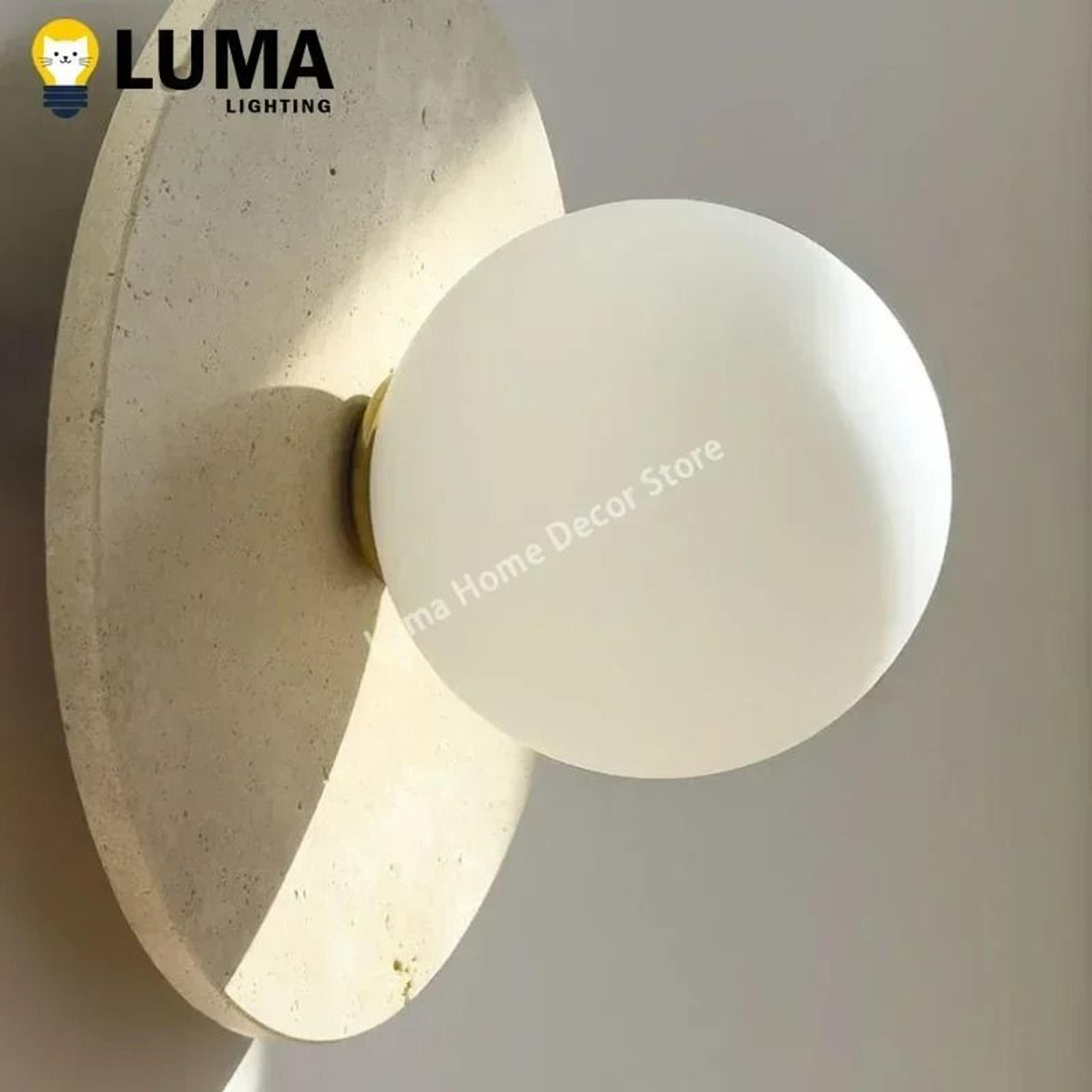 Travertine Globe Wall Ceiling Light 6