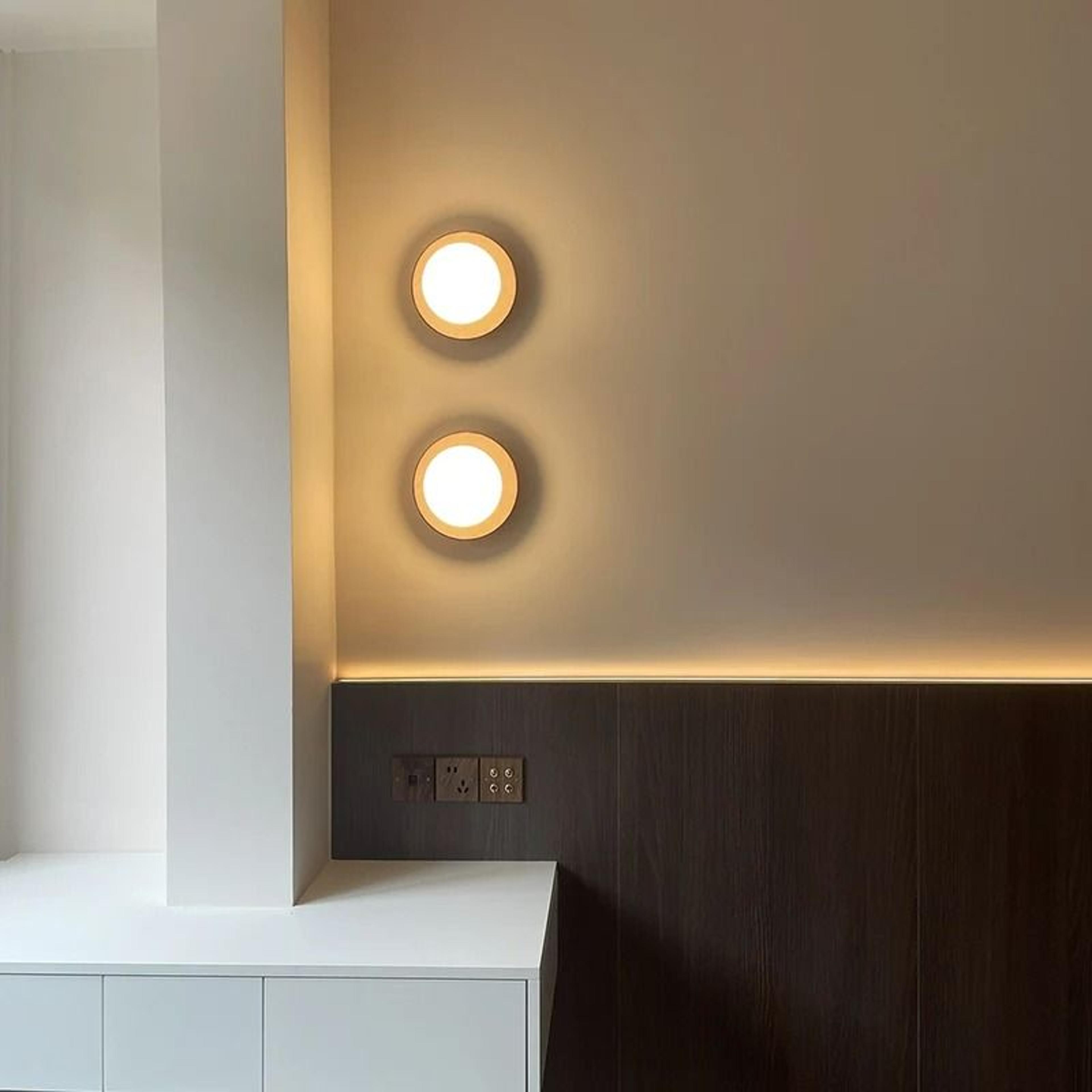 Natura Orb Walnut Wall Light 1