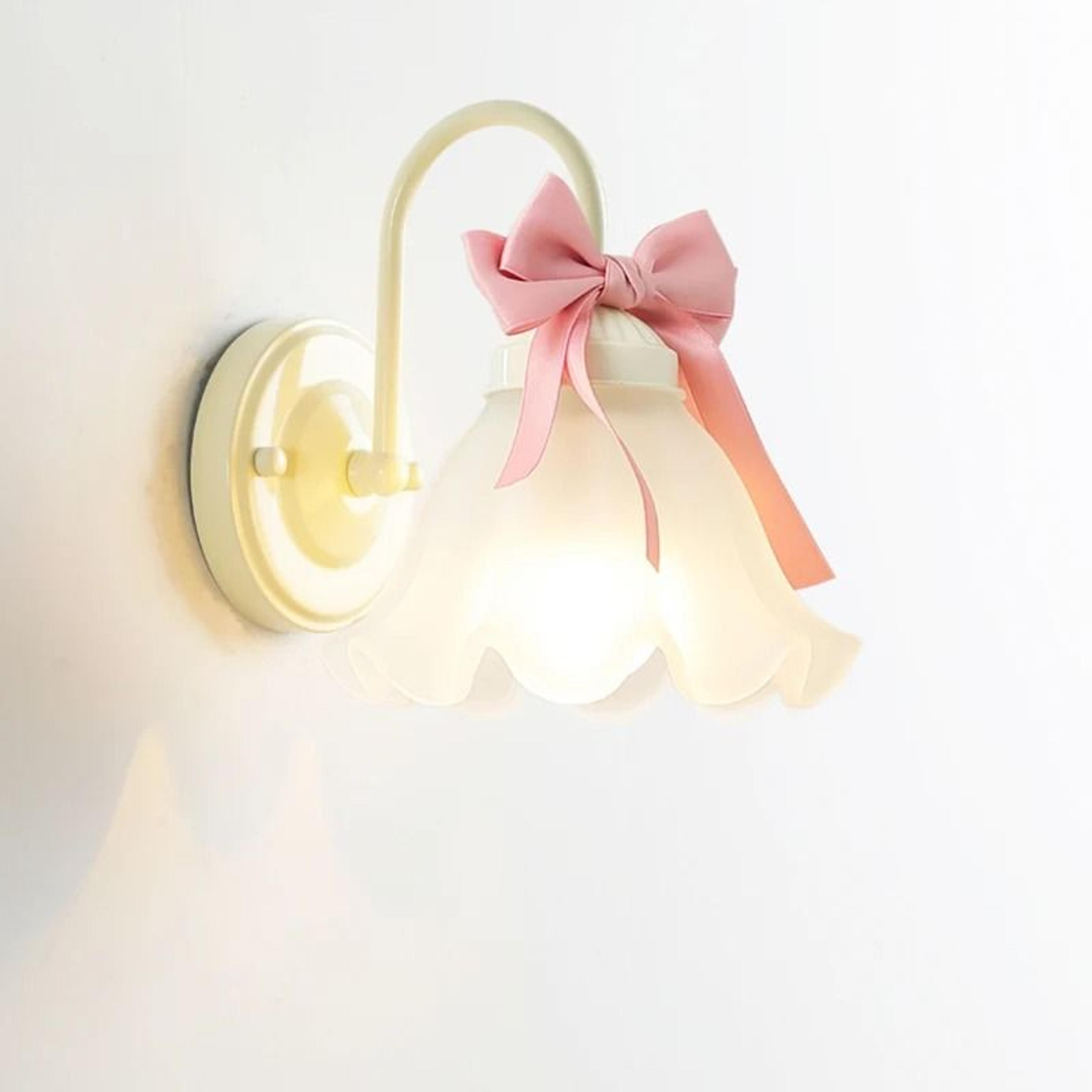 rosette bow glass wall lamp