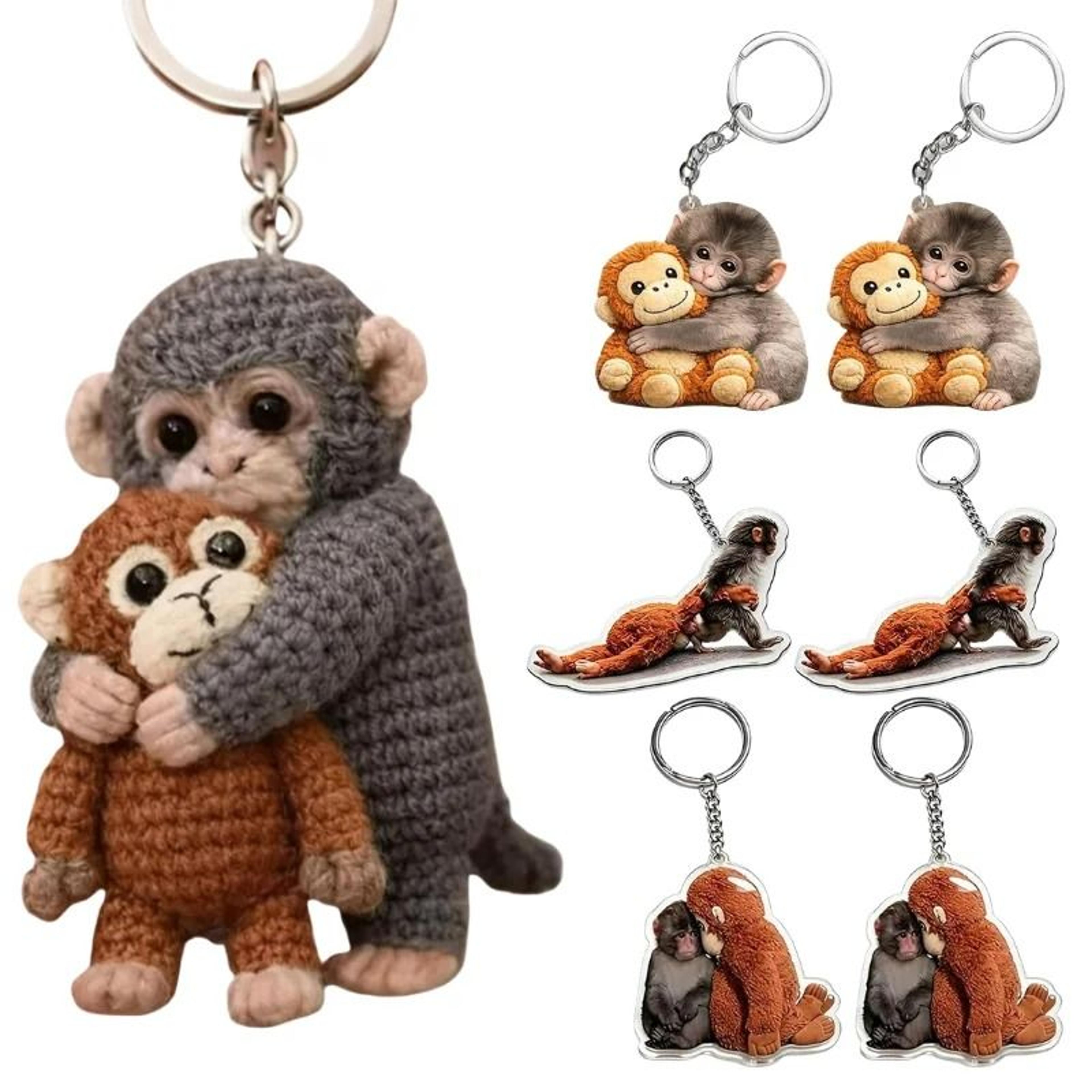 punchpal crochet monkey keychain