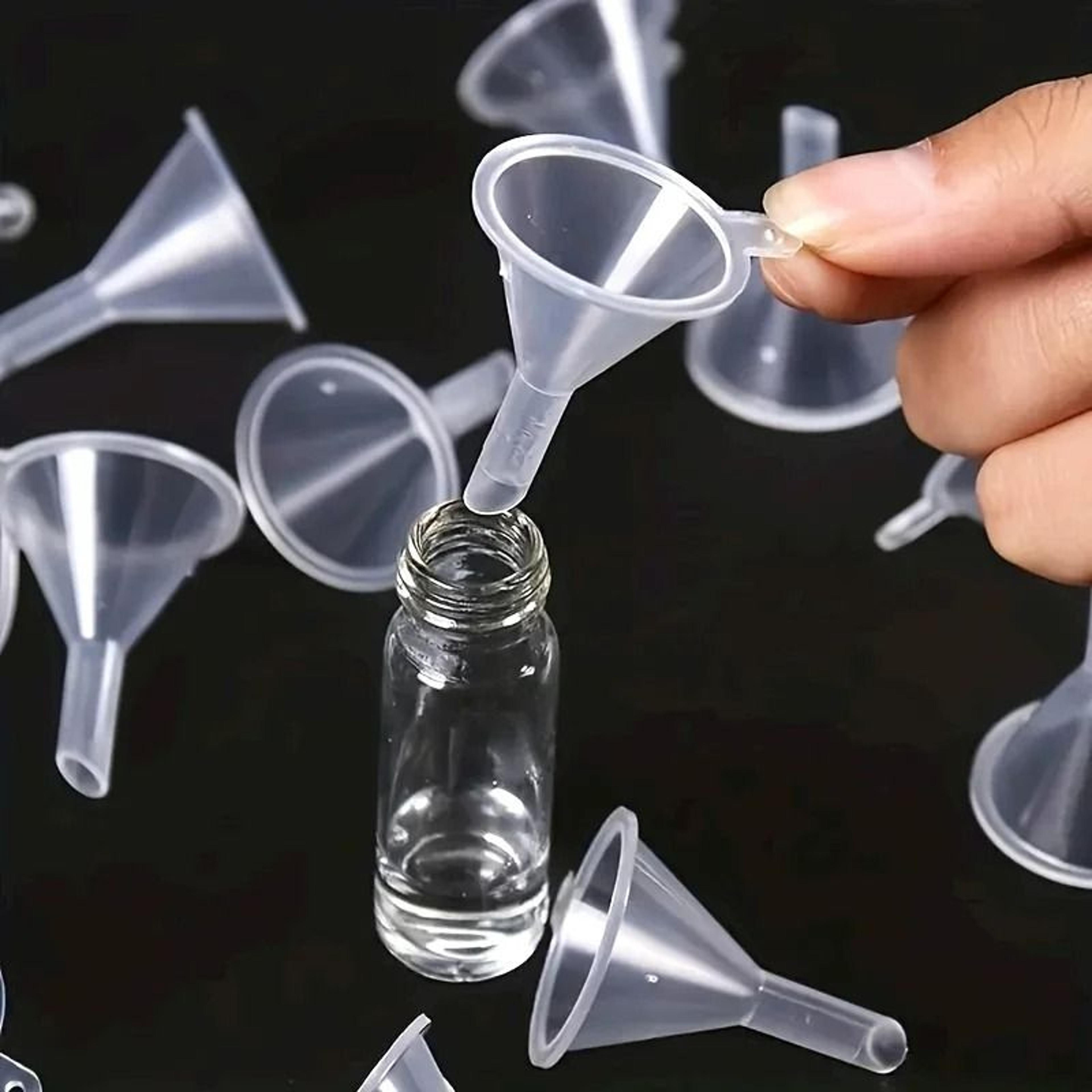 mini transparent plastic funnels for perfume, essential oils & liquid filling – 5/10 pack