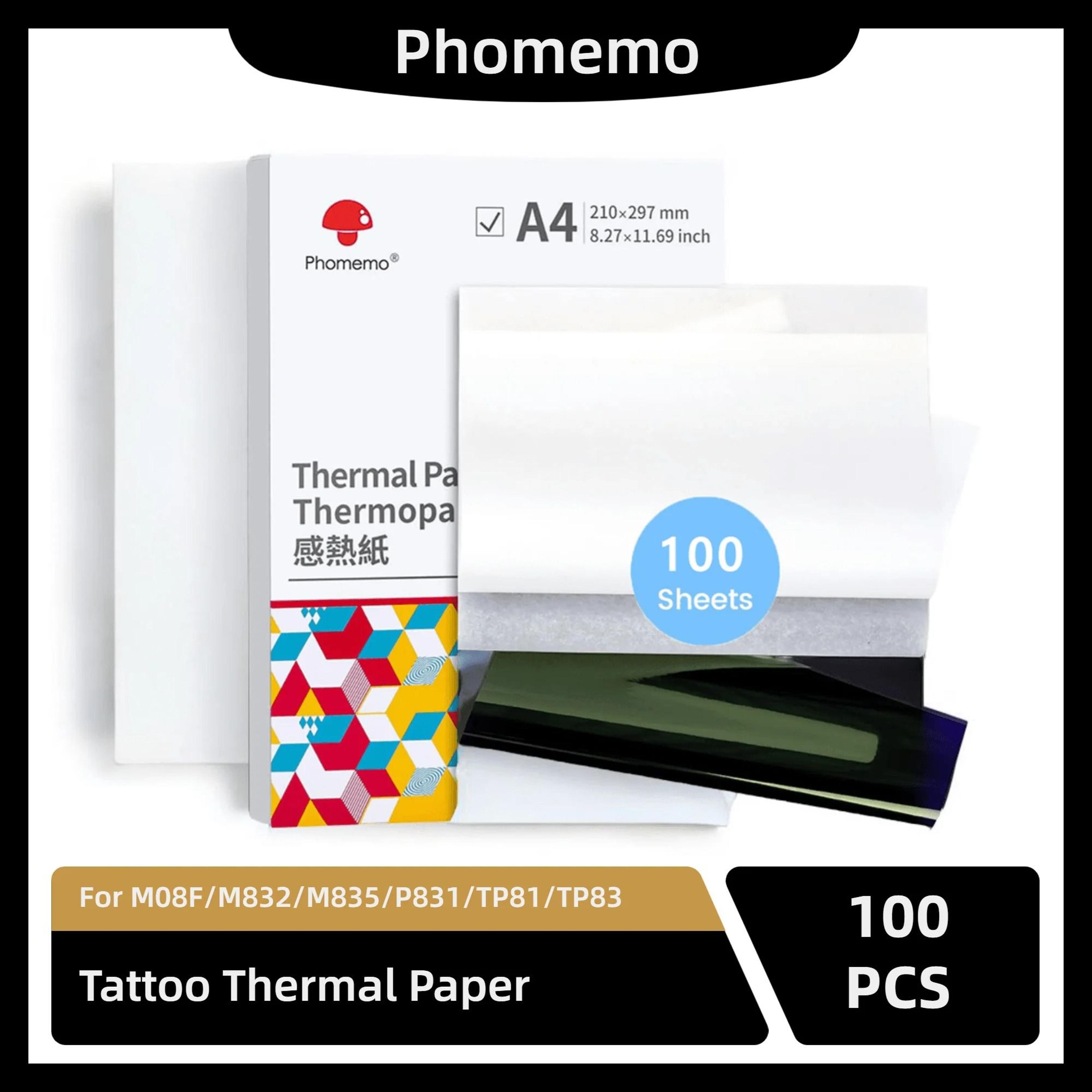 phomemo m08f a4 tattoo transfer stencil paper 100 sheets