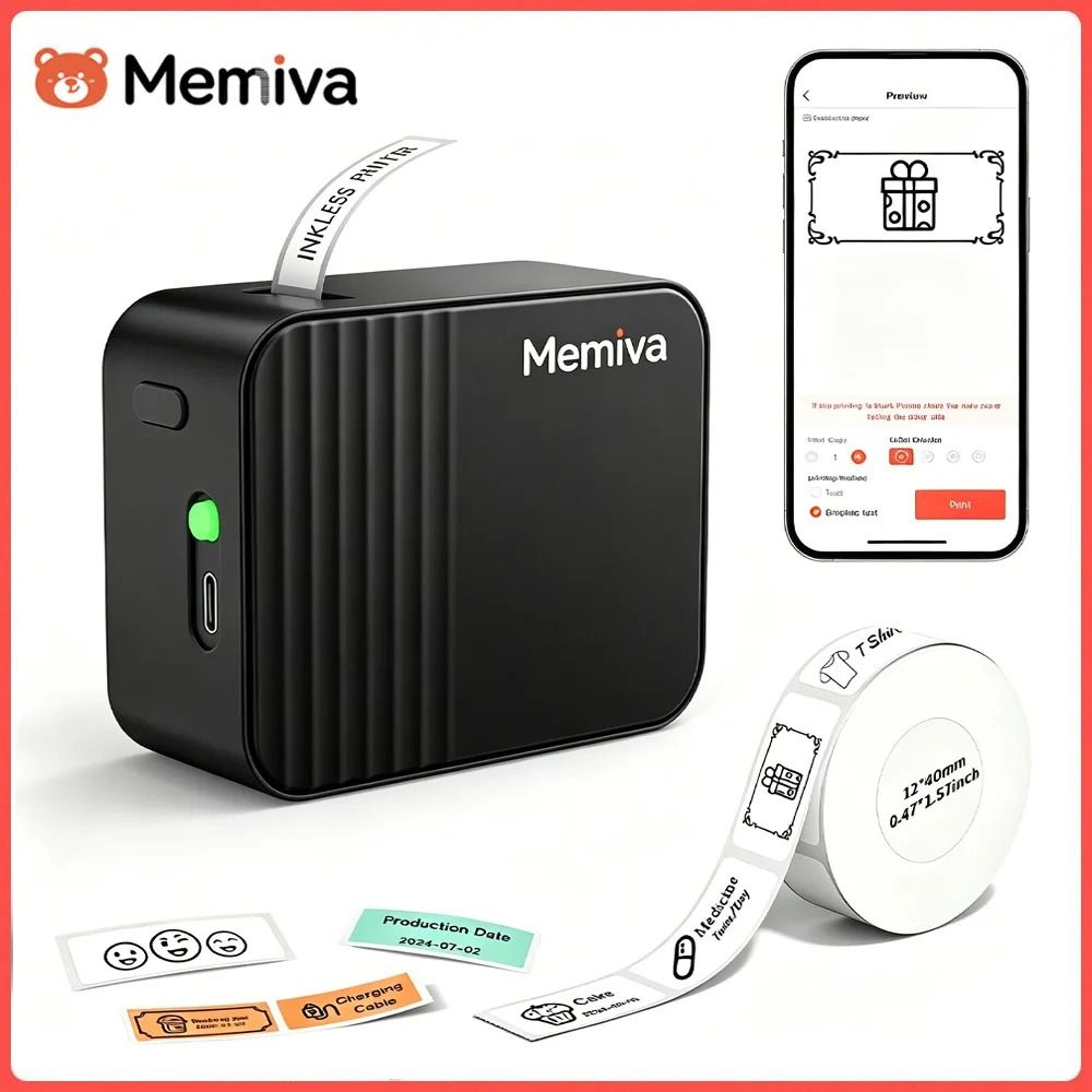 memiva a1 smartlabel portable thermal printer