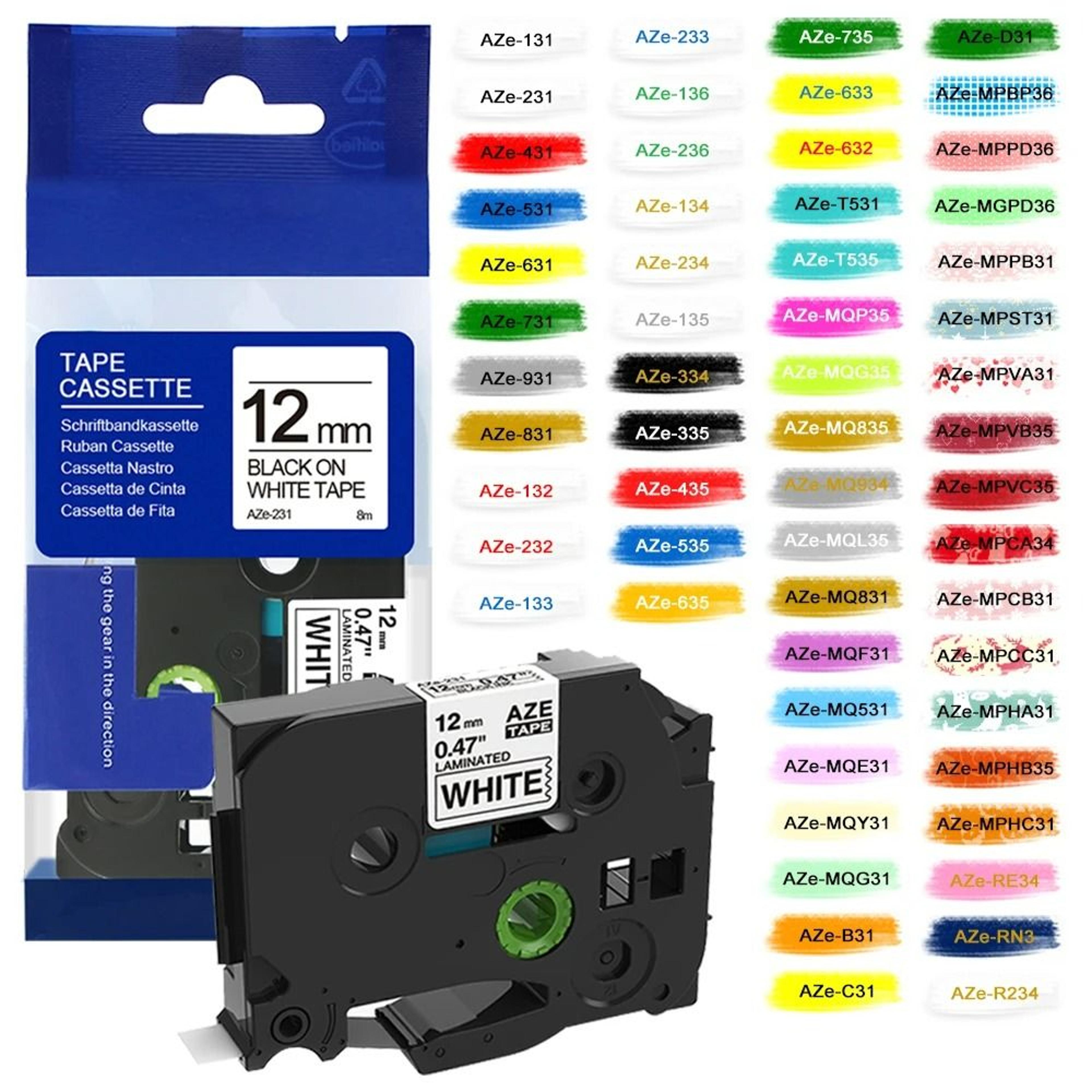 labelflex 12mm laminated tape for brother p-touch printers