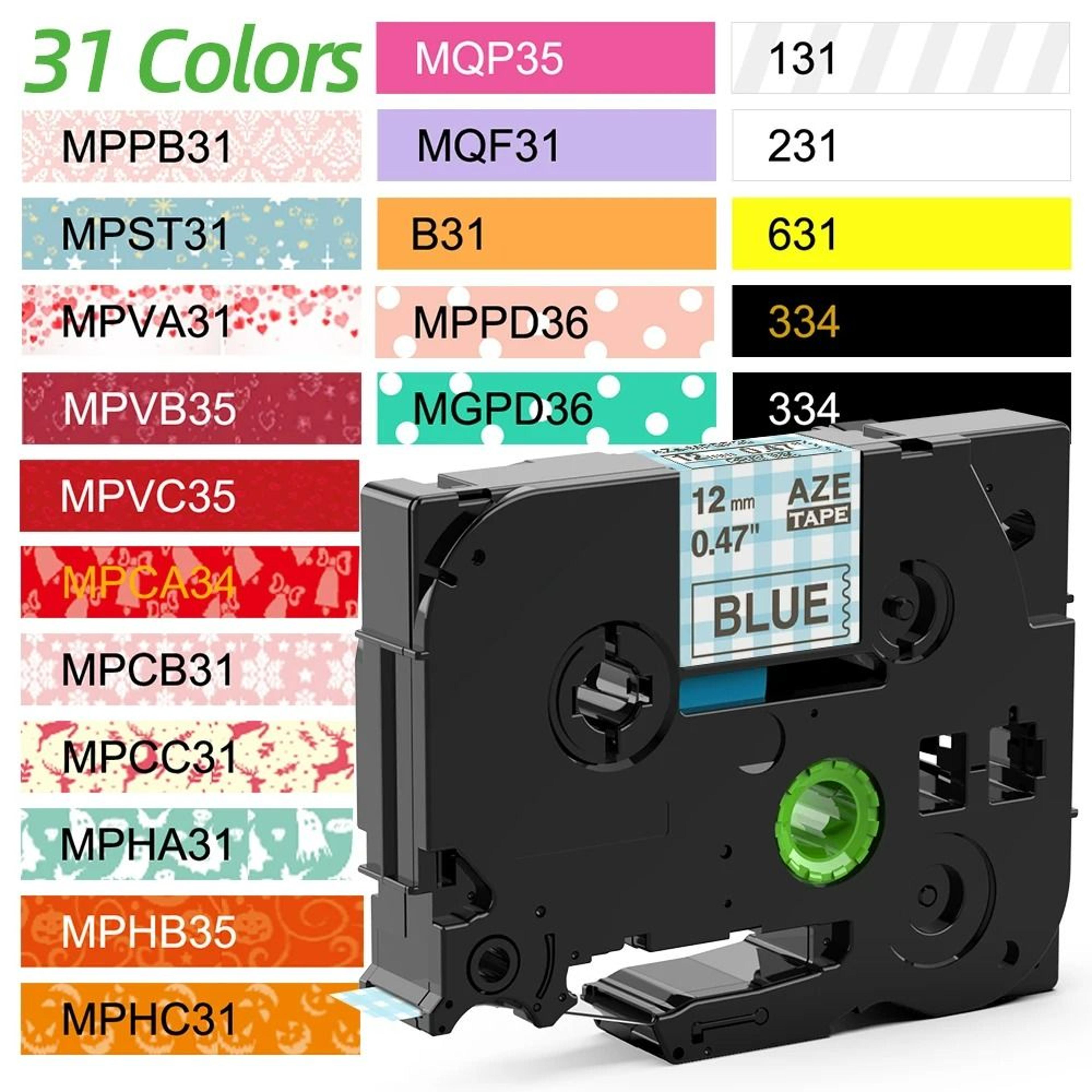 patternnest 12mm decorative label tape for brother p-touch printers