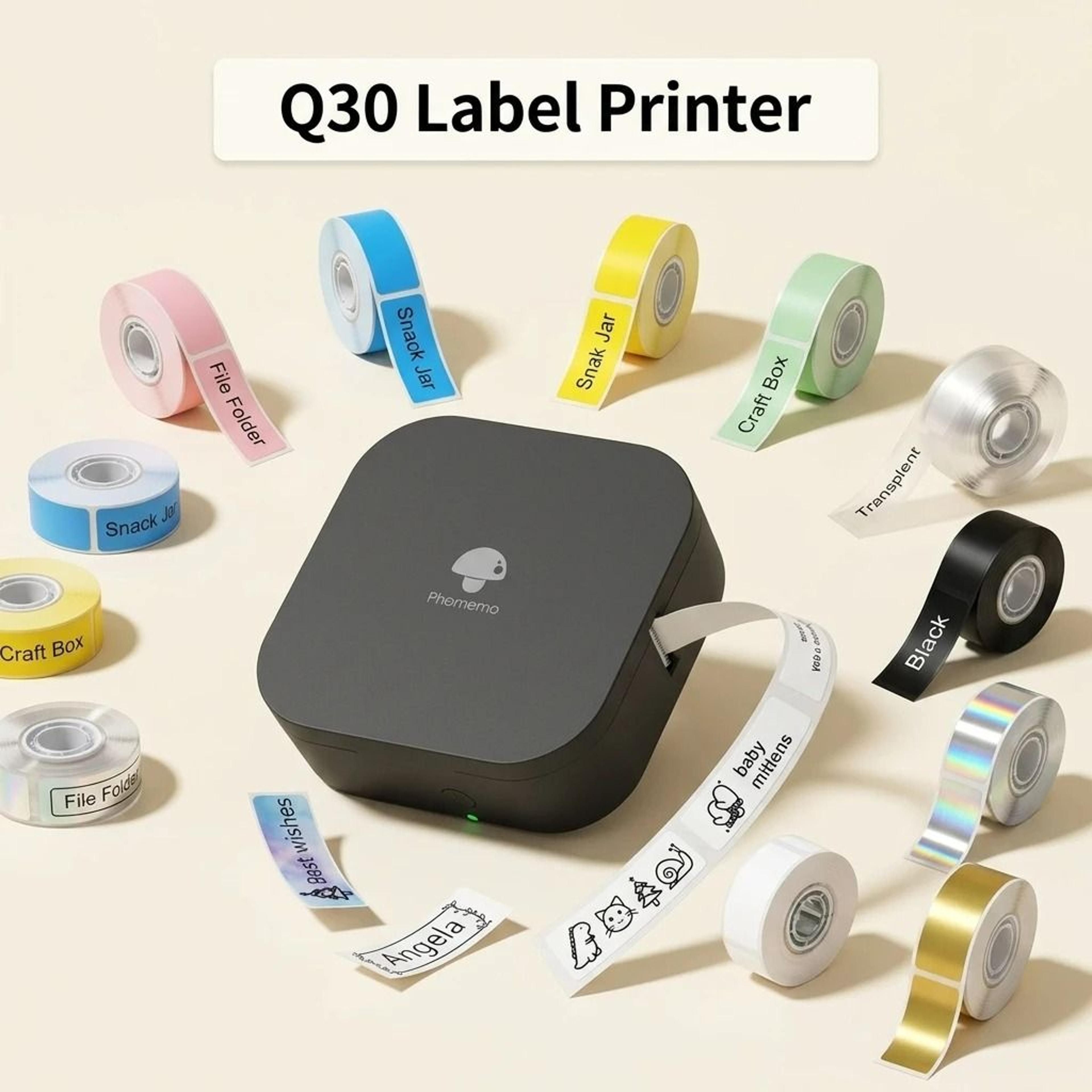 phomemo q30 mini bluetooth thermal label printer