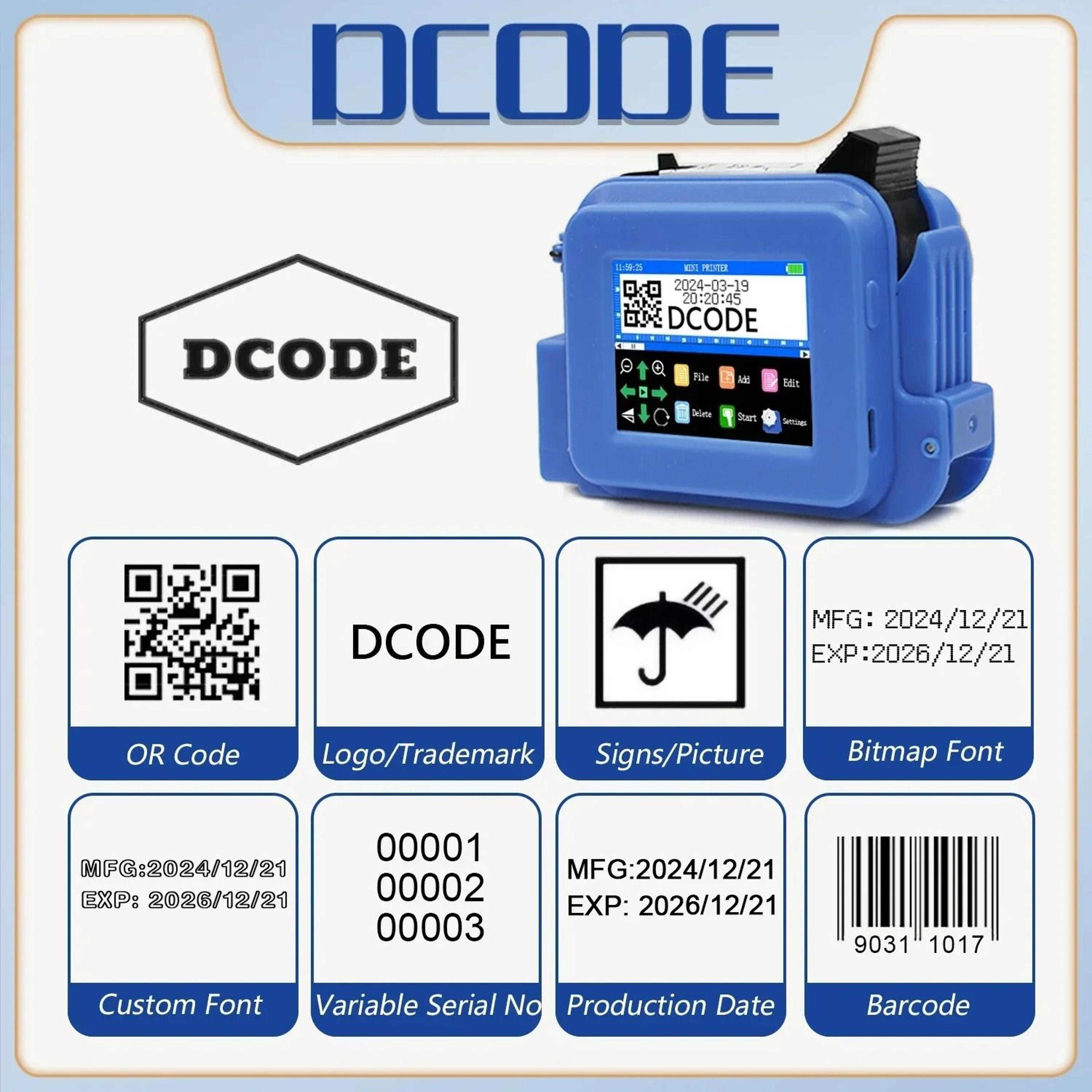 DCODE XMINI Portable Handheld Inkjet Coding Printer 2