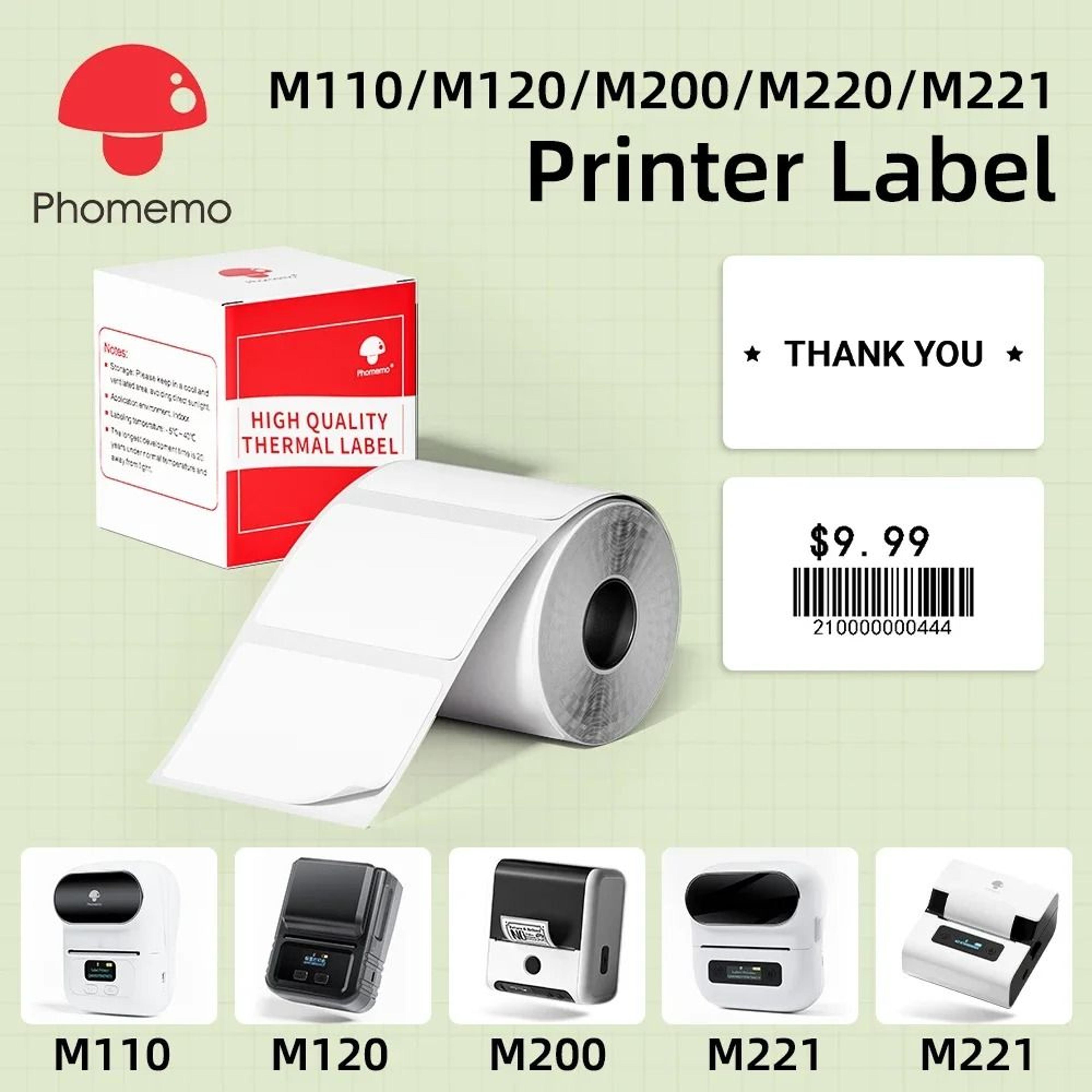 phomemo m110 m220 waterproof white label stickers