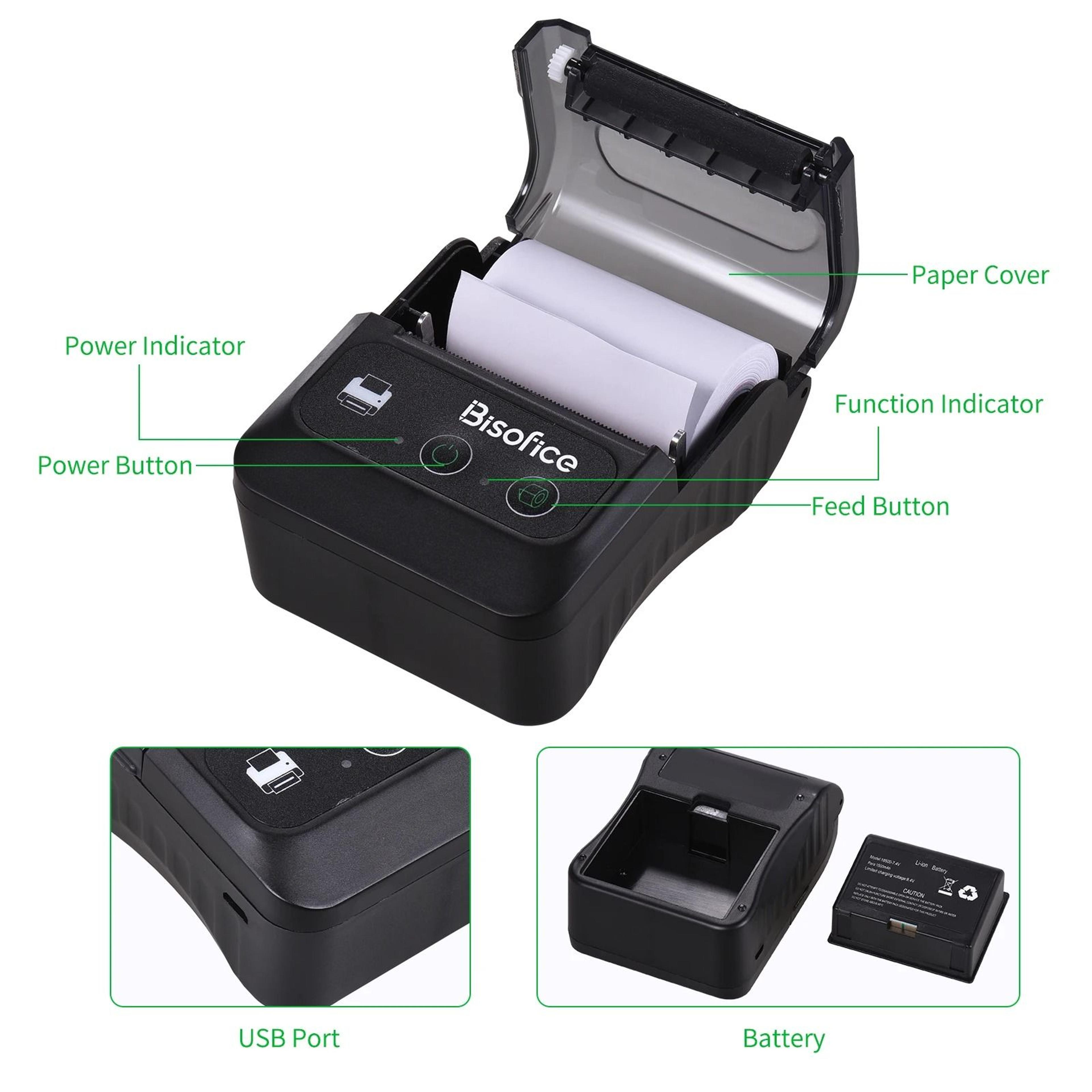Bisofice 58mm Wireless Thermal Label Printer 5