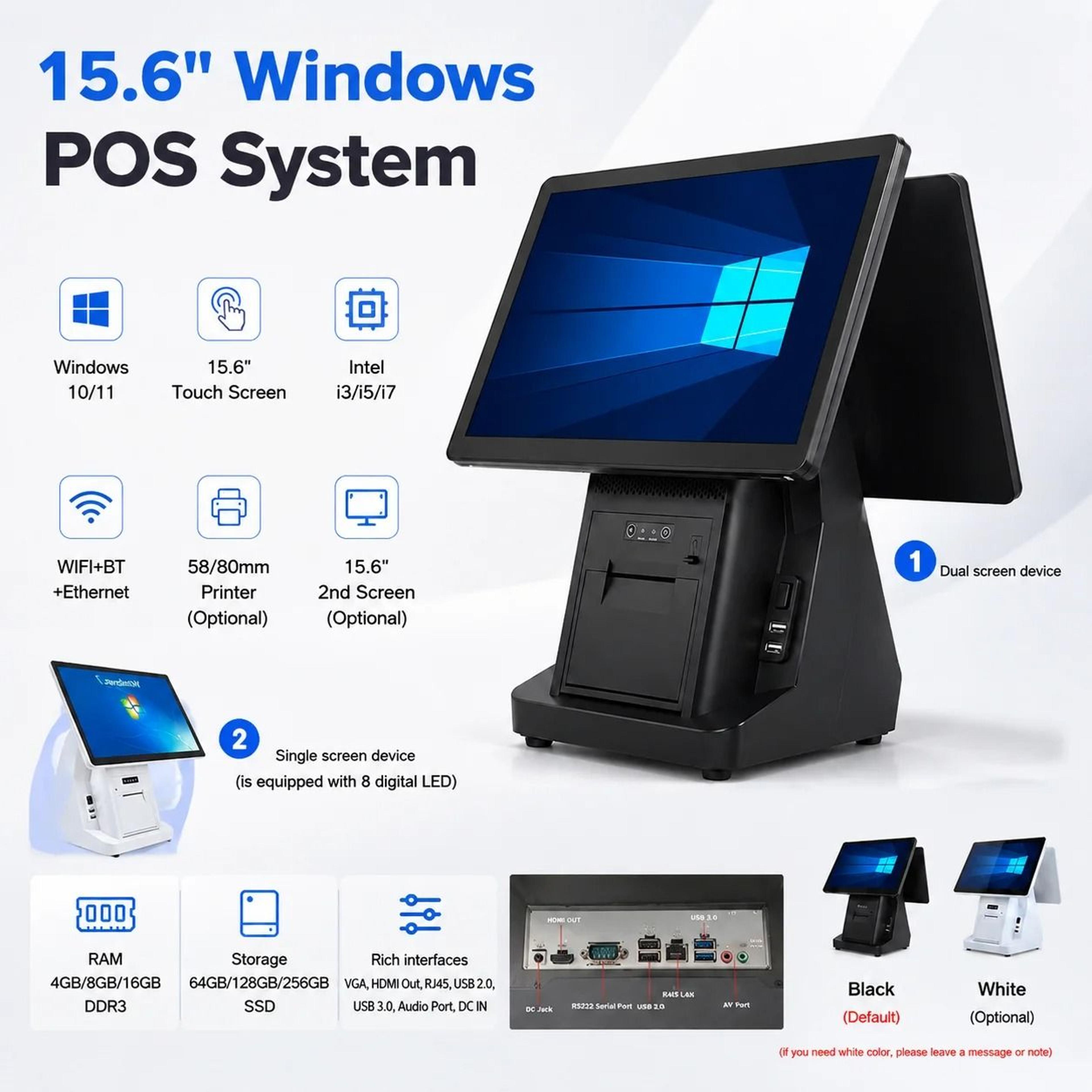 15.6 inch windows touchscreen pos system