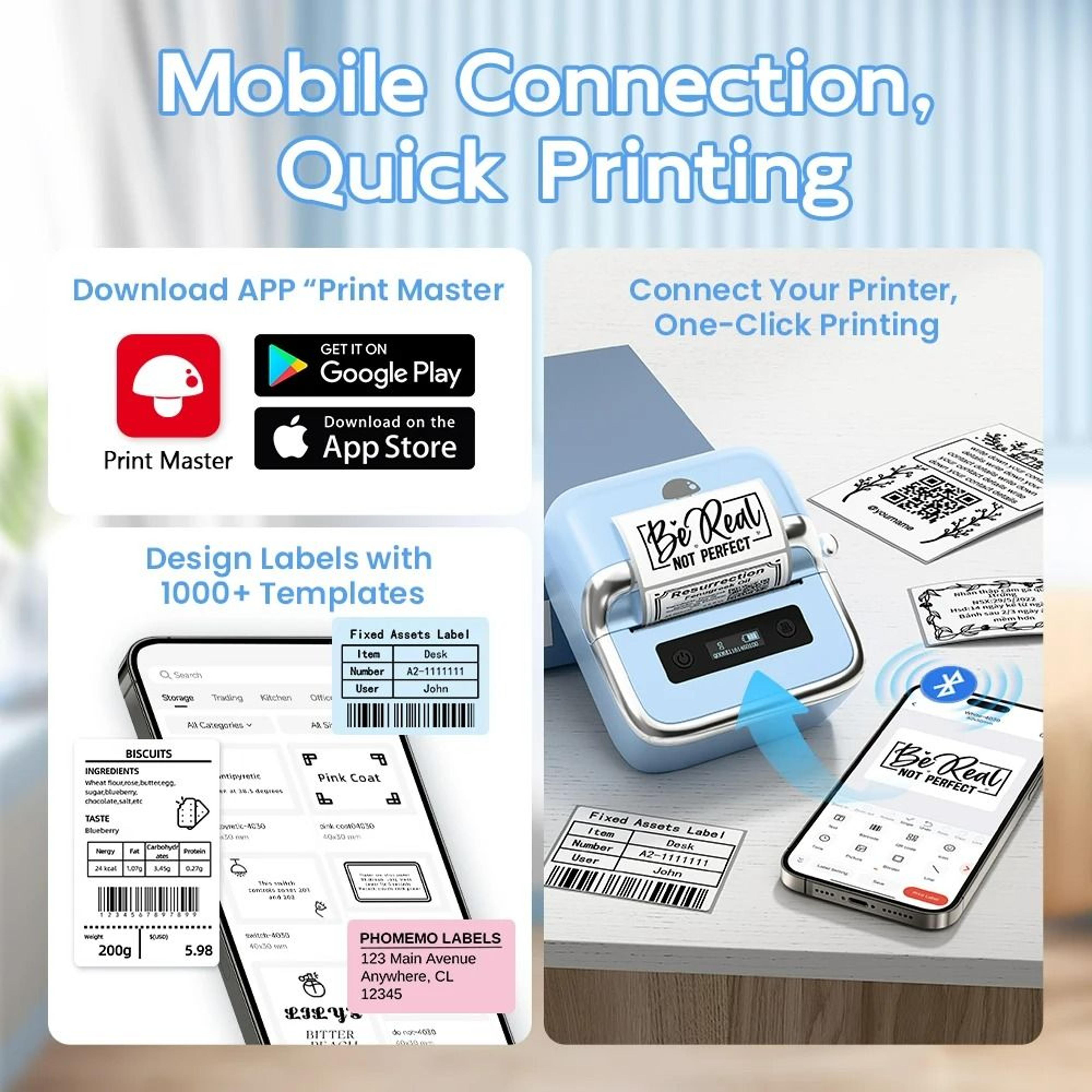 Phomemo M250 Wireless Bluetooth Label Printer 3