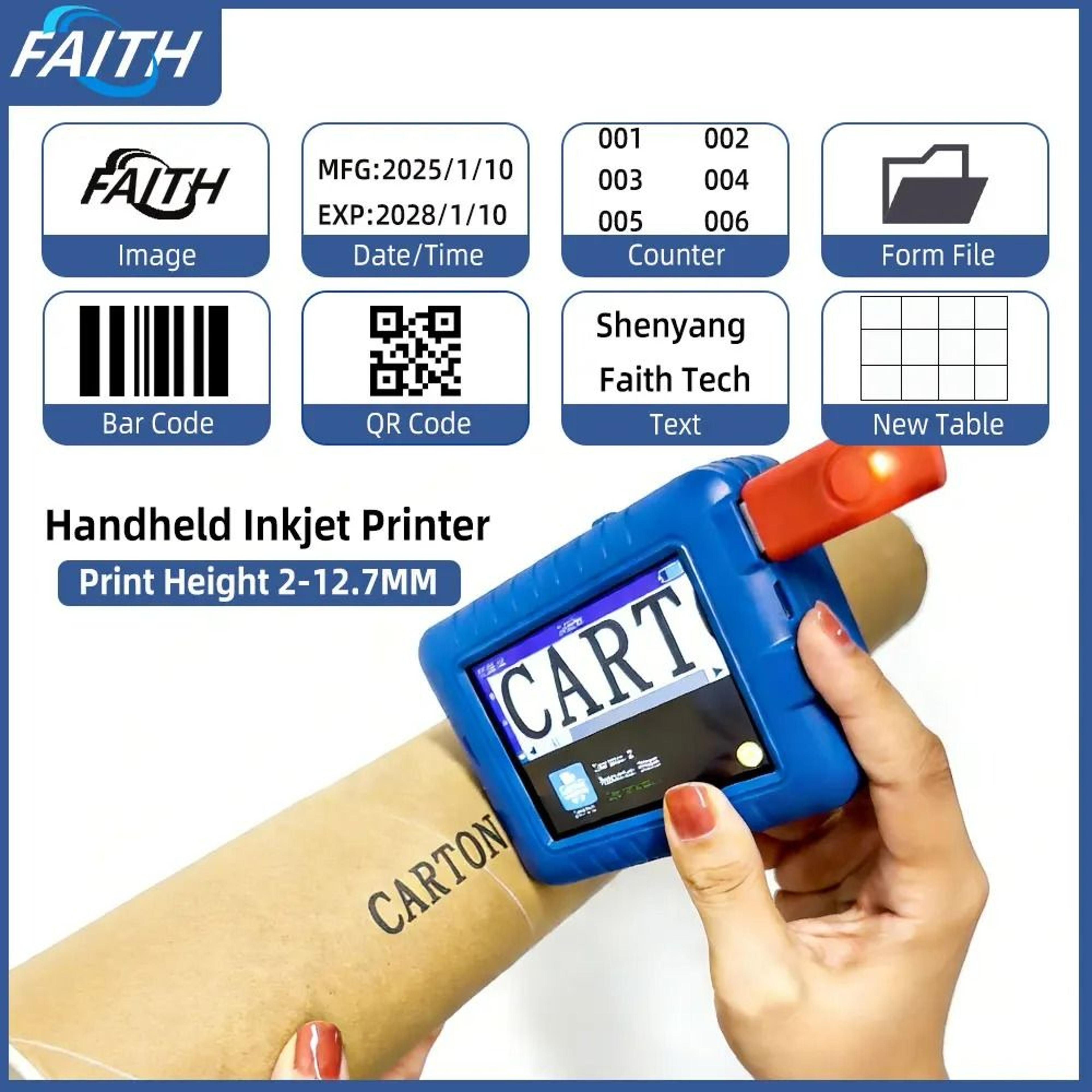 faith portable handheld inkjet coding printer