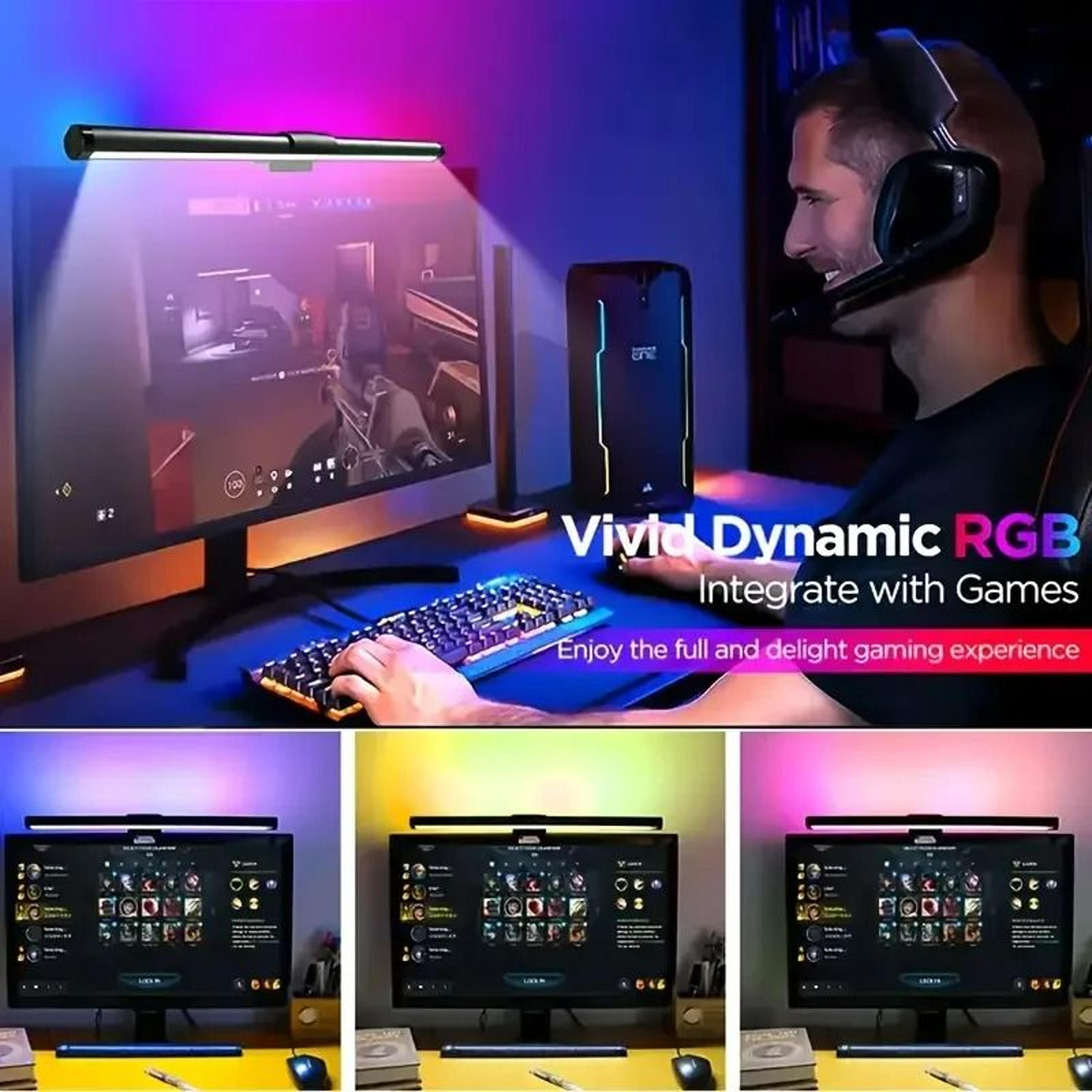 rgb 15.75 inch dimmable monitor light bar