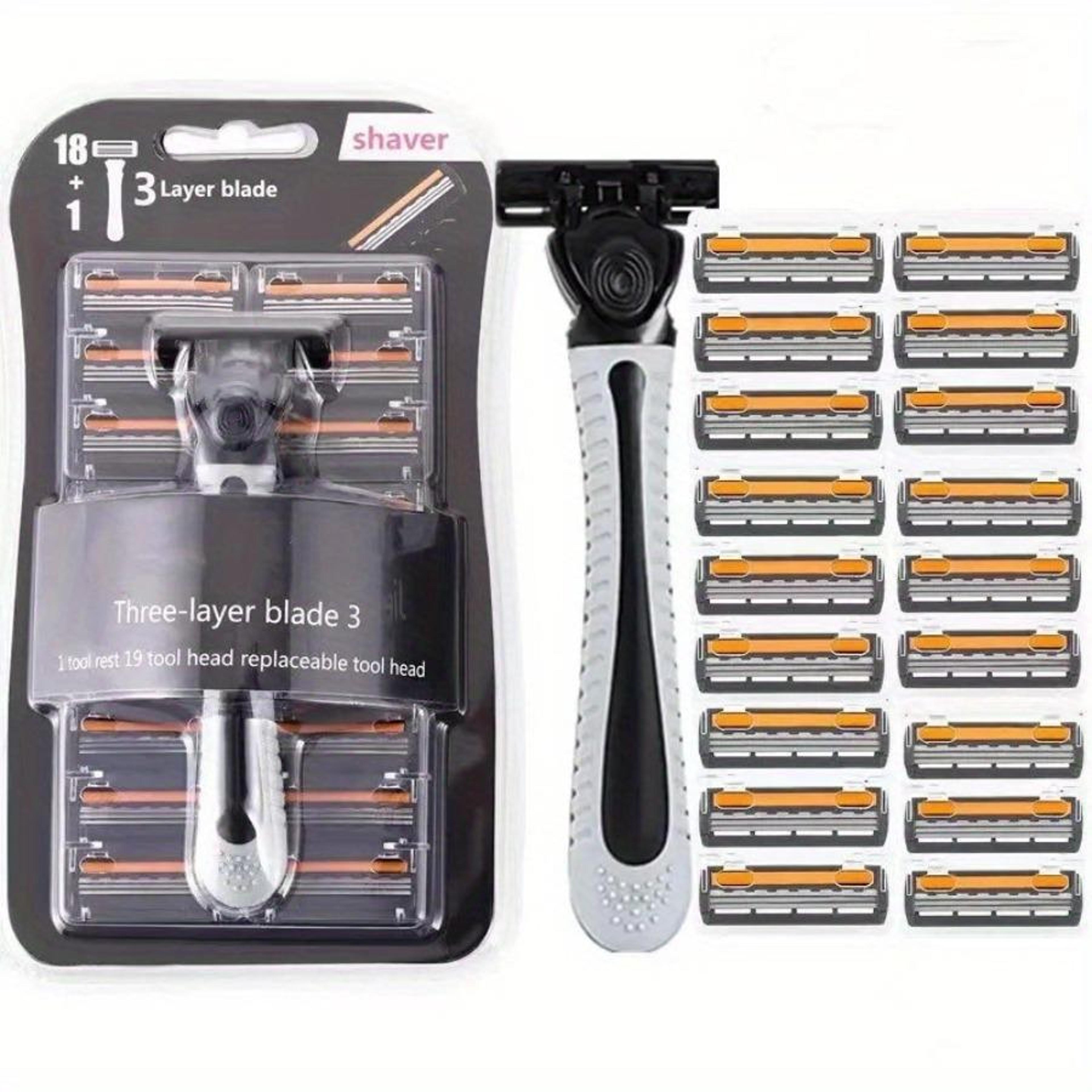 eco versatile three layer reusable mens razor close cut men razor with three layer blade