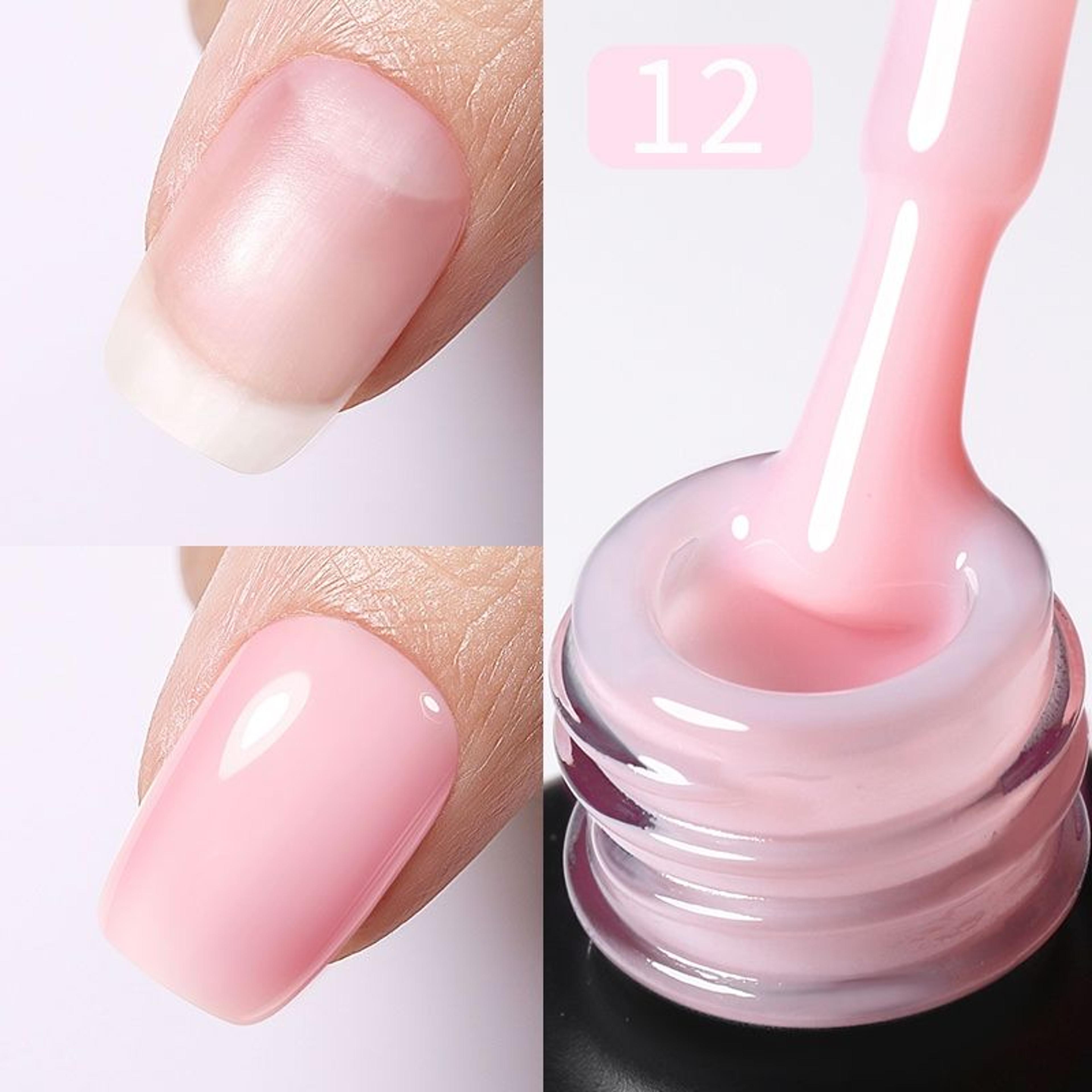 BORN PRETTY Milky Pink Rubber Base Gel LongLasting Semi Permanent UV LED Nail Polish 8